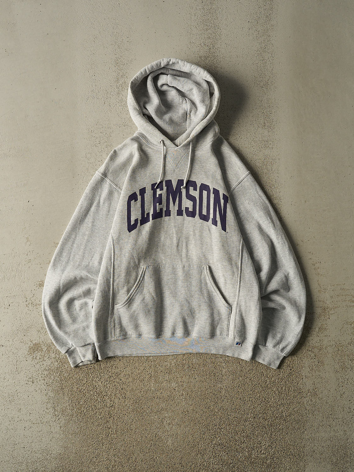 Vintage Y2K Heather Grey Russell Athletic Clemson Hoodie (M)