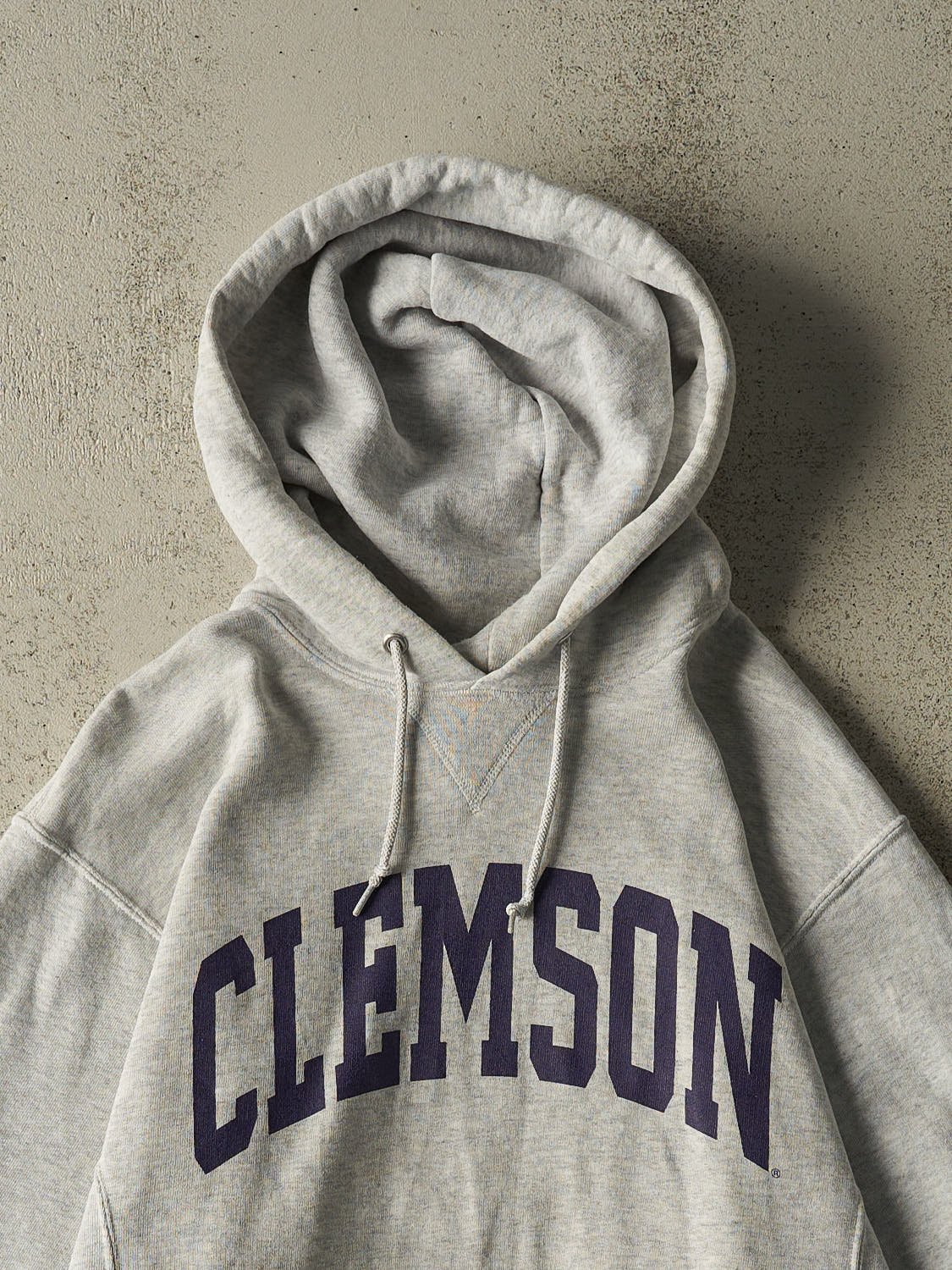 Vintage Y2K Heather Grey Russell Athletic Clemson Hoodie (M)