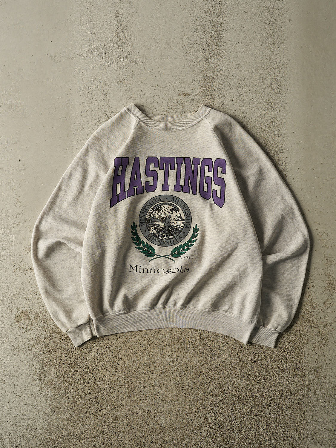 Vintage 92' Heather Grey Hastings Minnesota Crewneck (M)
