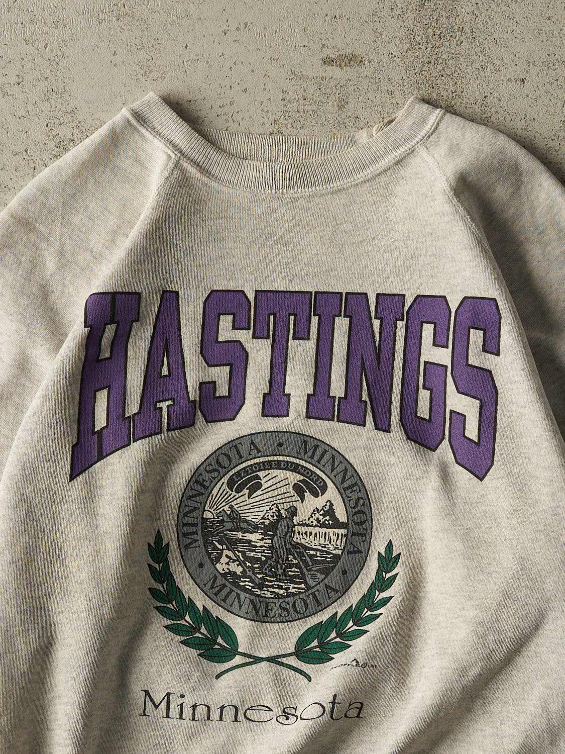 Vintage 92' Heather Grey Hastings Minnesota Crewneck (M)