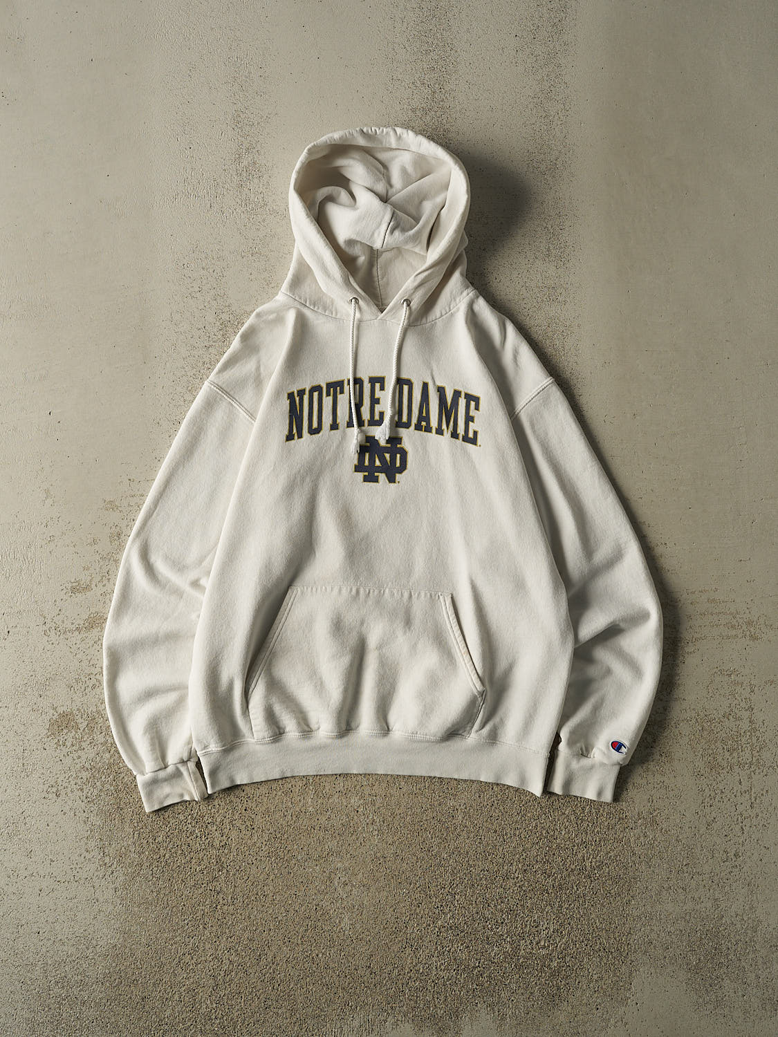 Vintage 90s White University of Notre Dame Champion Hoodie (M/L)