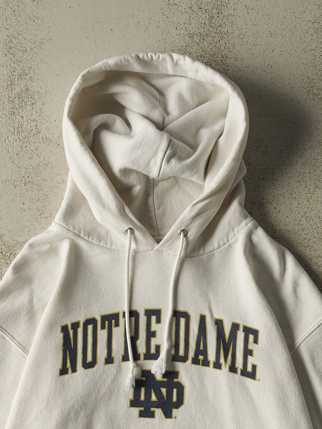 Vintage 90s White University of Notre Dame Champion Hoodie (M/L)