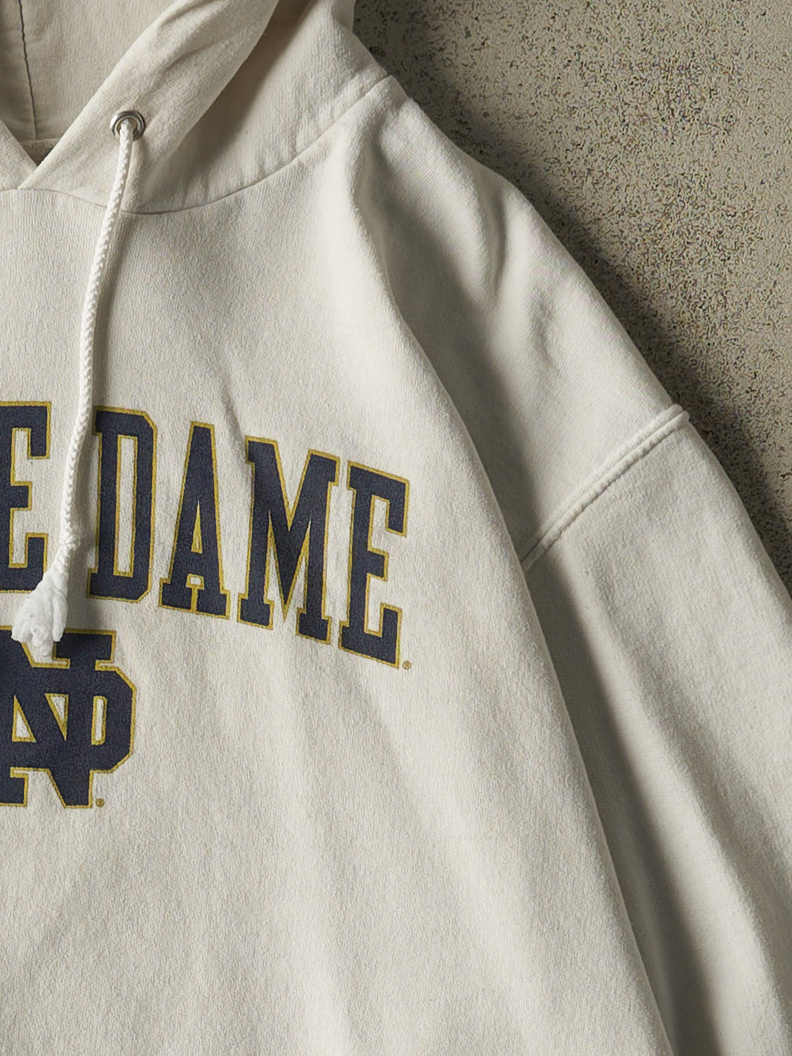 Vintage 90s White University of Notre Dame Champion Hoodie (M/L)