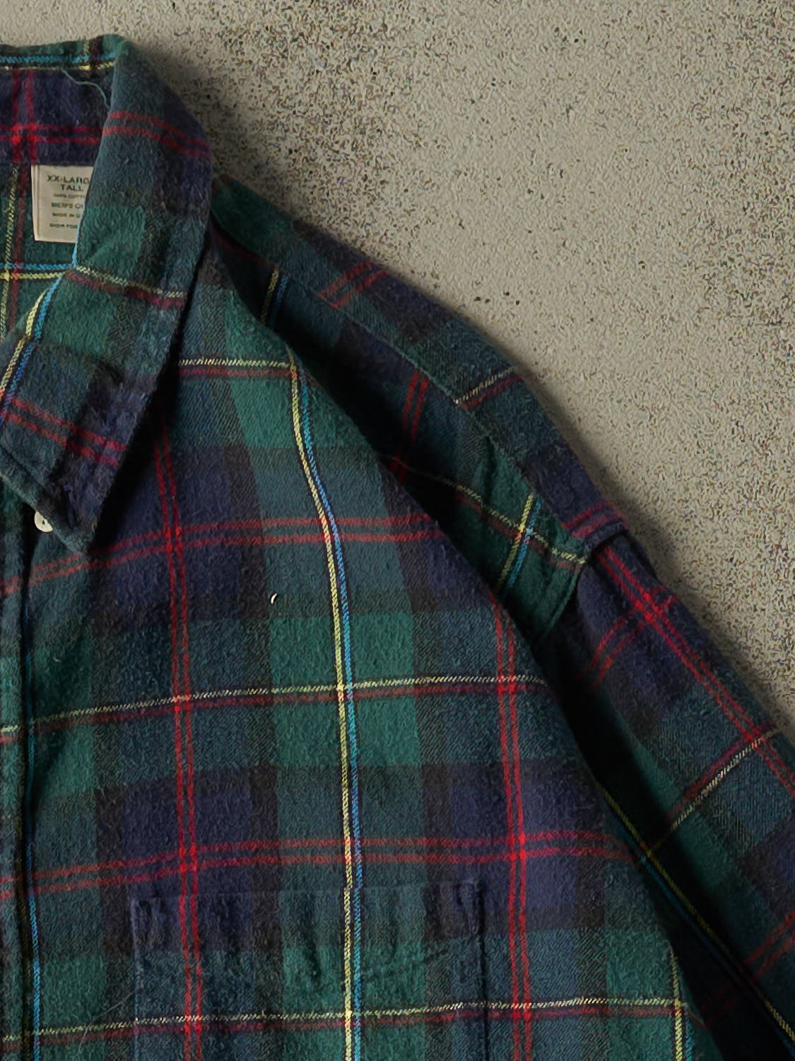 Vintage 90s Green LL Bean Flannel Button Up Long Sleeve (XXXL)