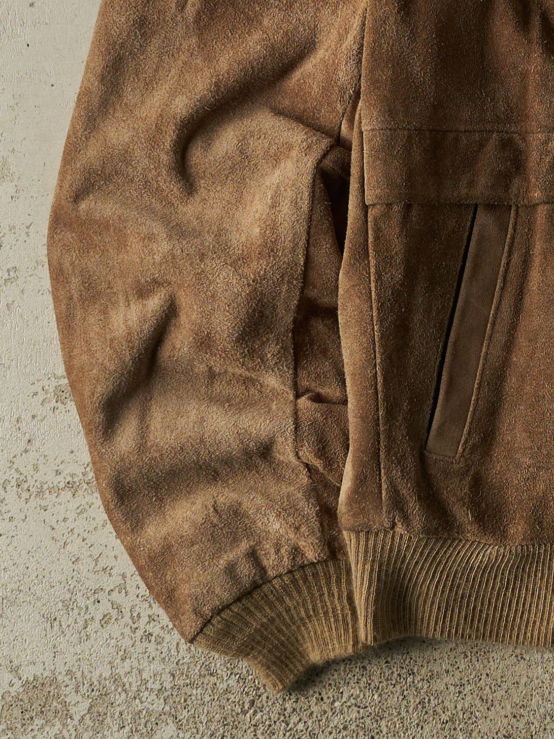 Vintage 80s Brown Michael Charles Suede Bomber Jacket (L/XL)