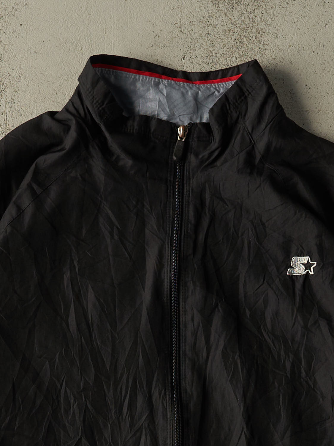 Vintage Y2K Black Starter Windbreaker Jacket (XL)