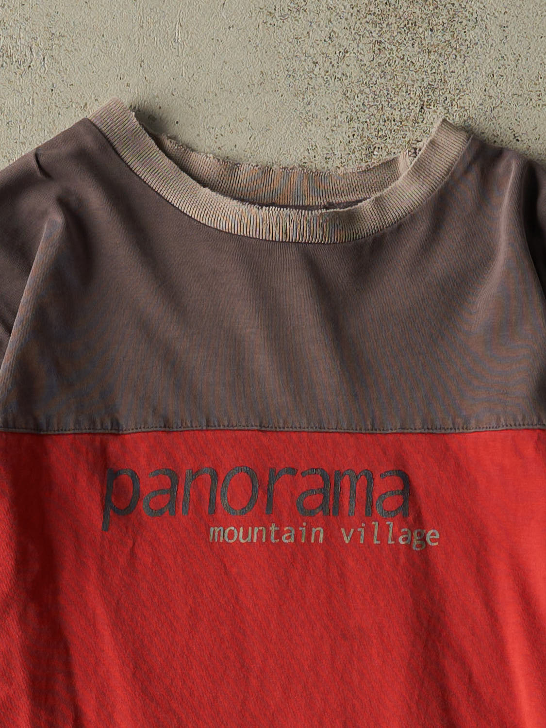 Vintage Y2K Red Panorama Mountain Village Long Sleeve (M/L)