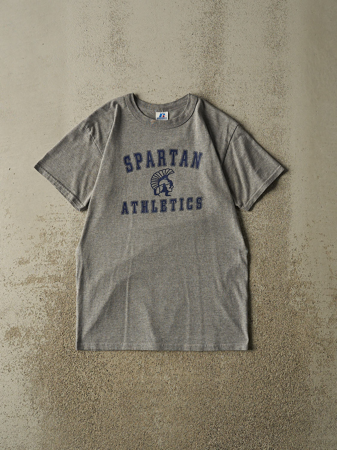 Vintage Y2K Grey Russell Athletic Spartan Athletics Tee (S)