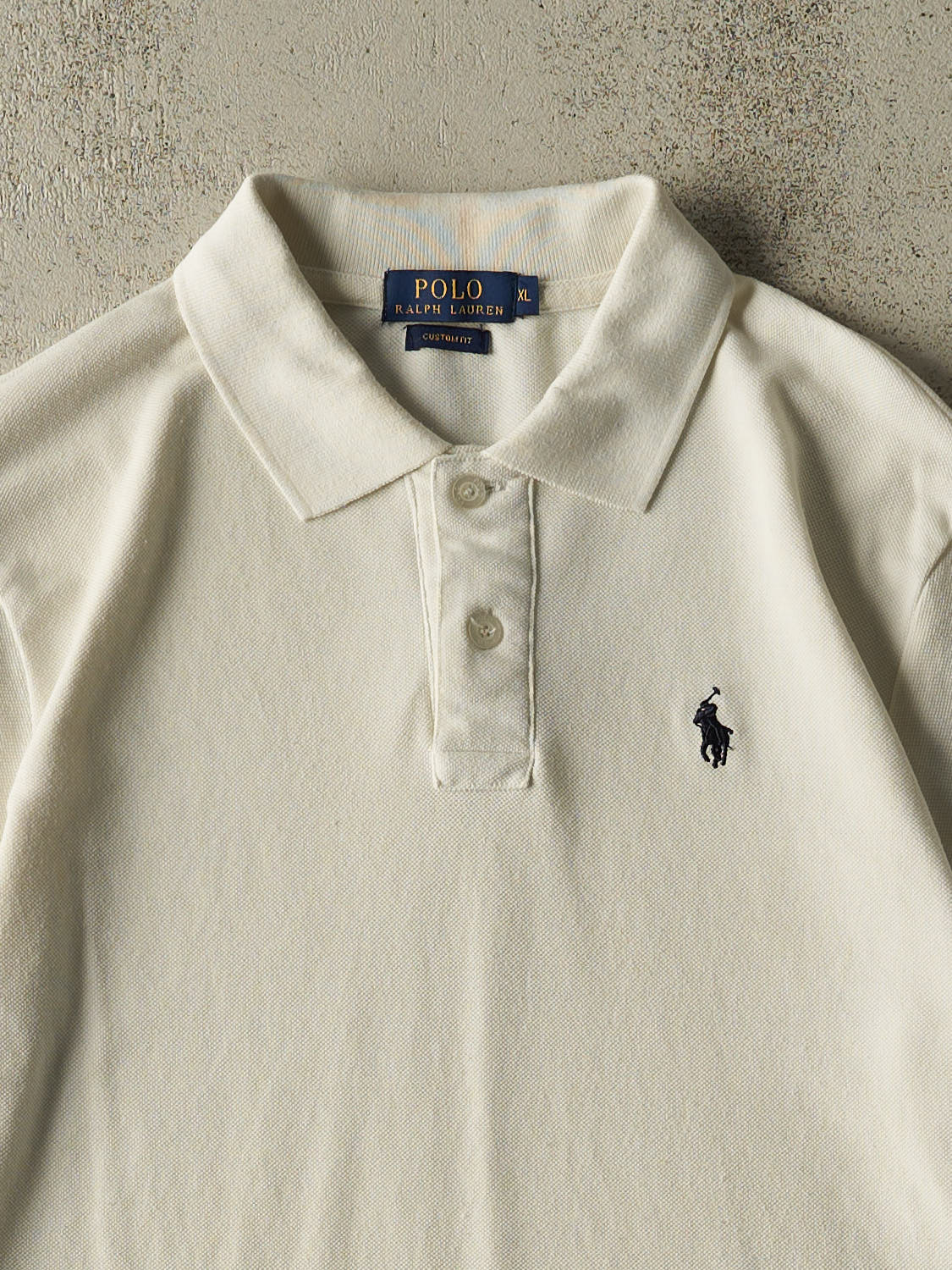 Vintage Y2K White Polo Quarter Button Tee (L/XL)