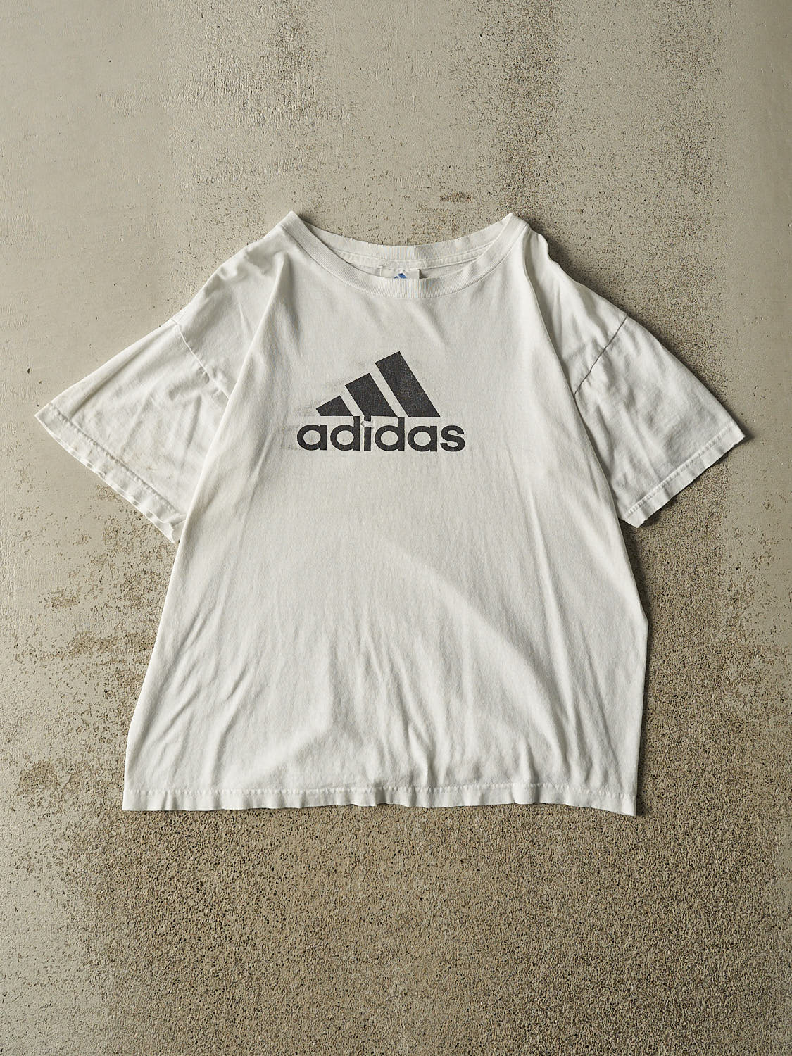 Vintage 90s White Adidas Logo Tee (S/M)
