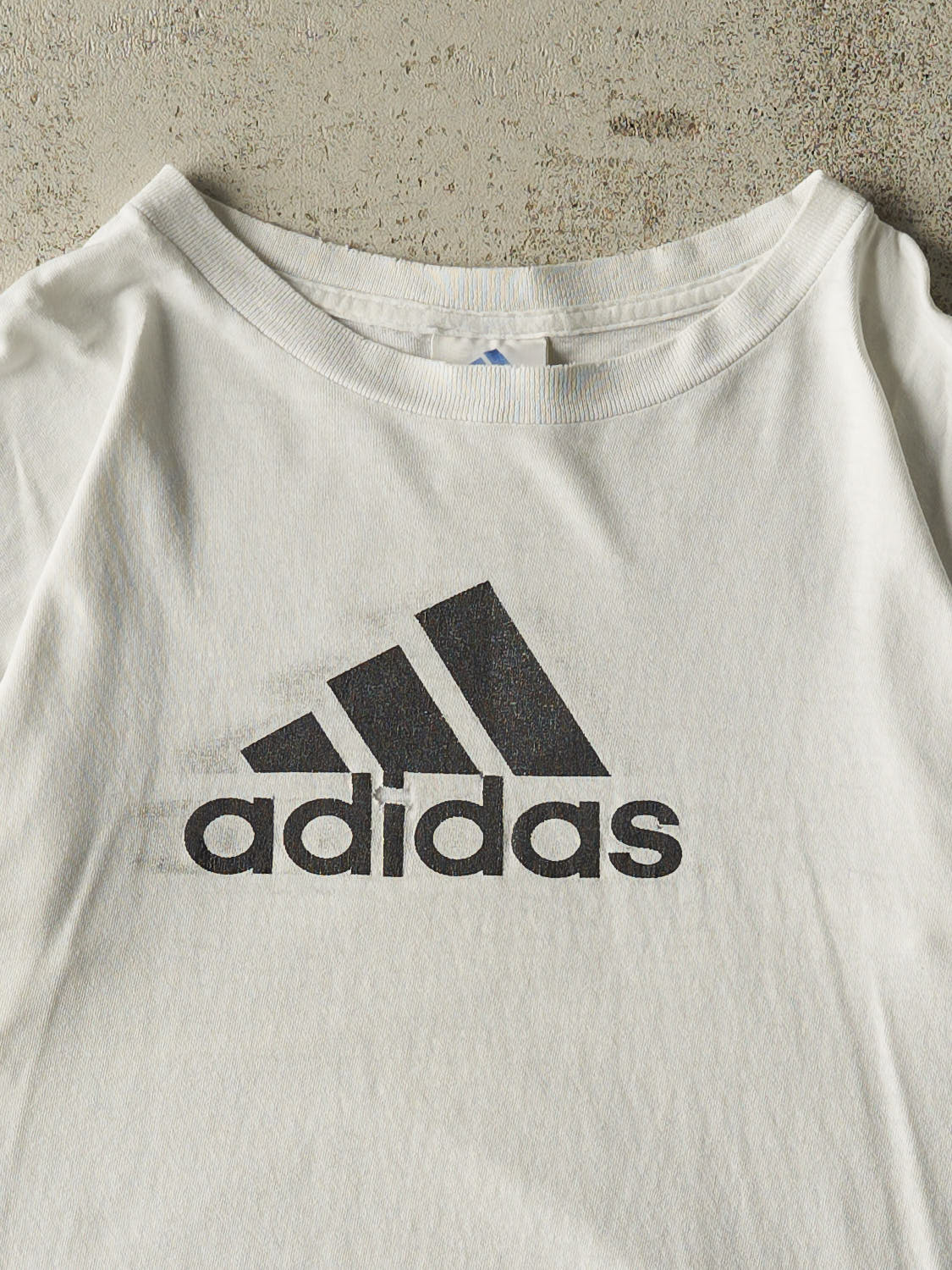Vintage 90s White Adidas Logo Tee (S/M)