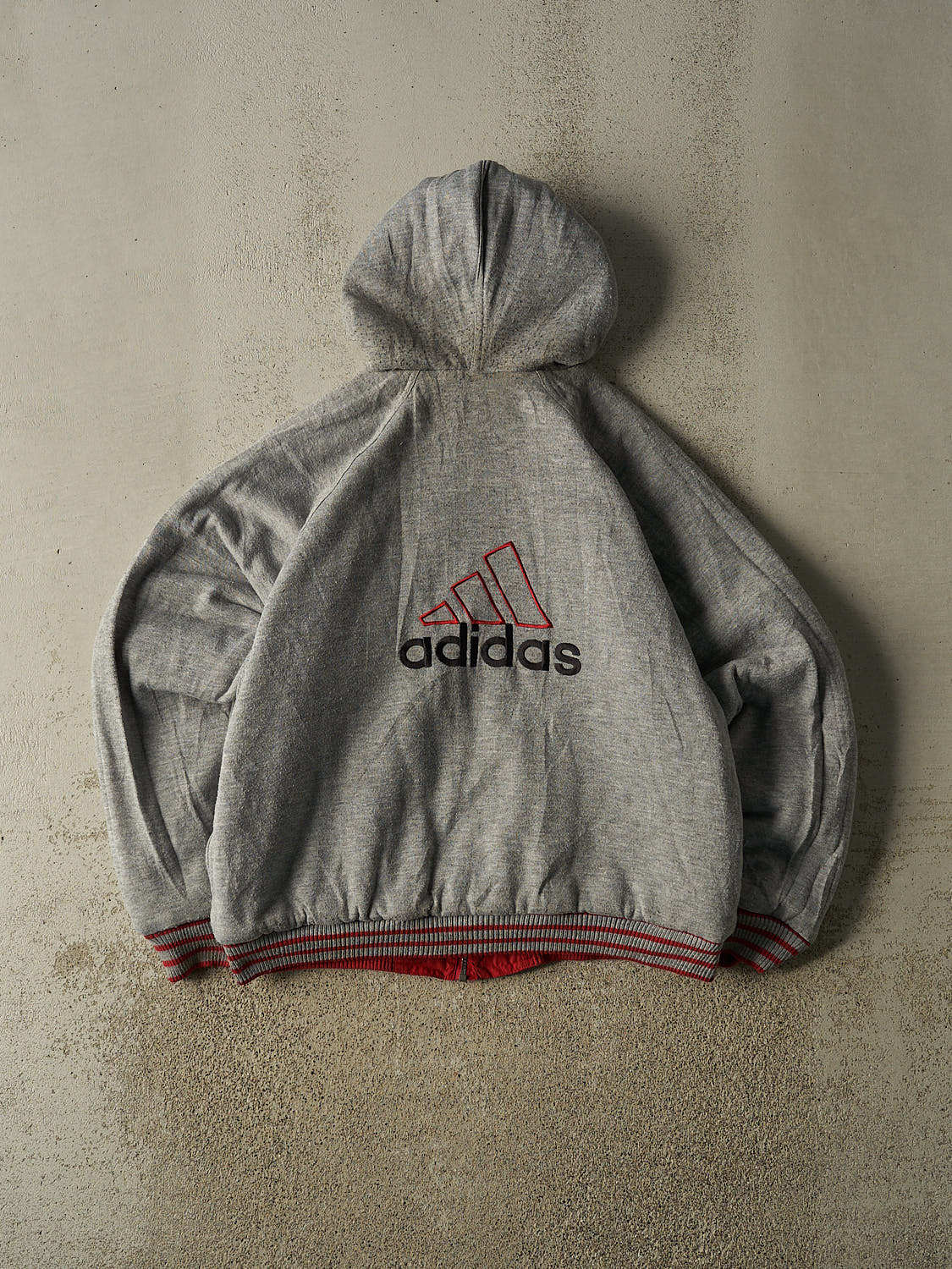 Vintage 90s Red Adidas Reversible Hooded Jacket (M)