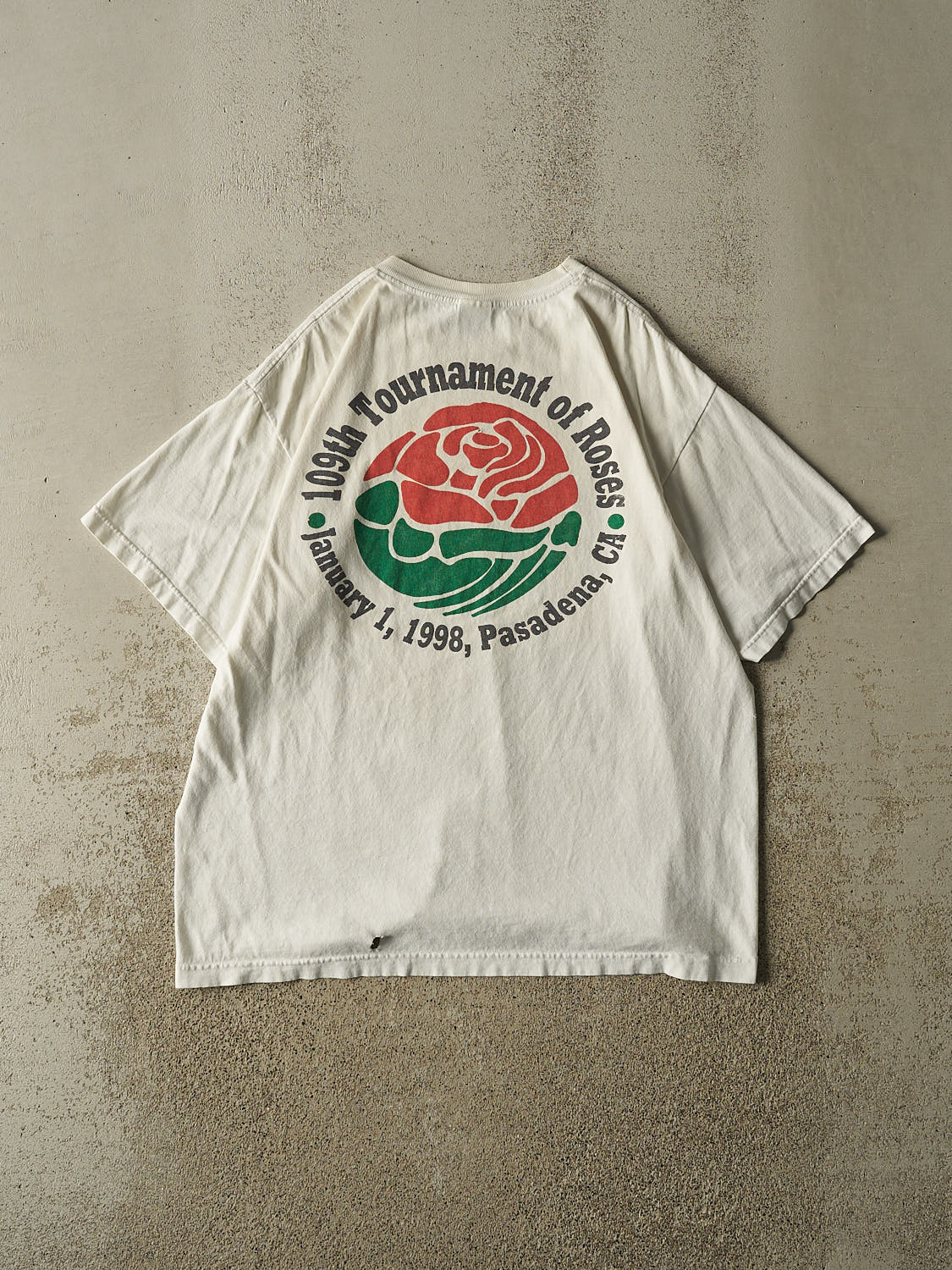 Vintage 98' White University of Michigan vs WSU Rosebowl Tee (XL)