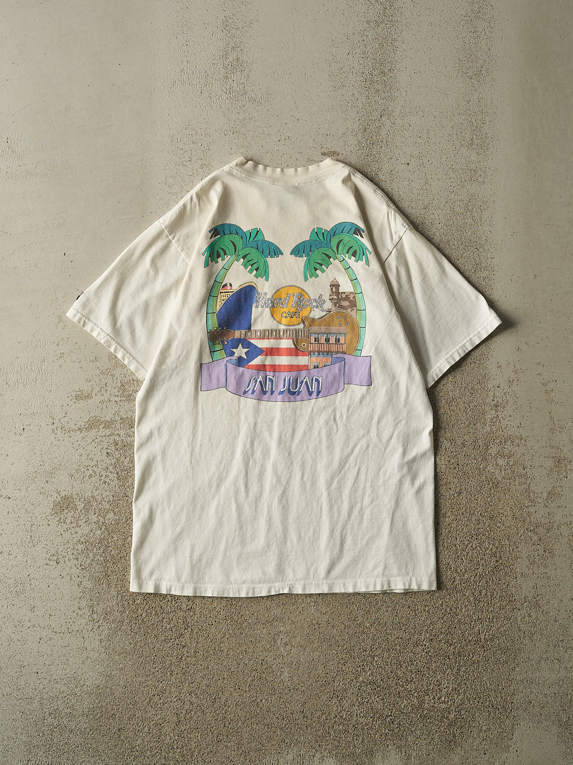 Vintage 90s White Hard Rock Cafe San Juan Tee (M/L)