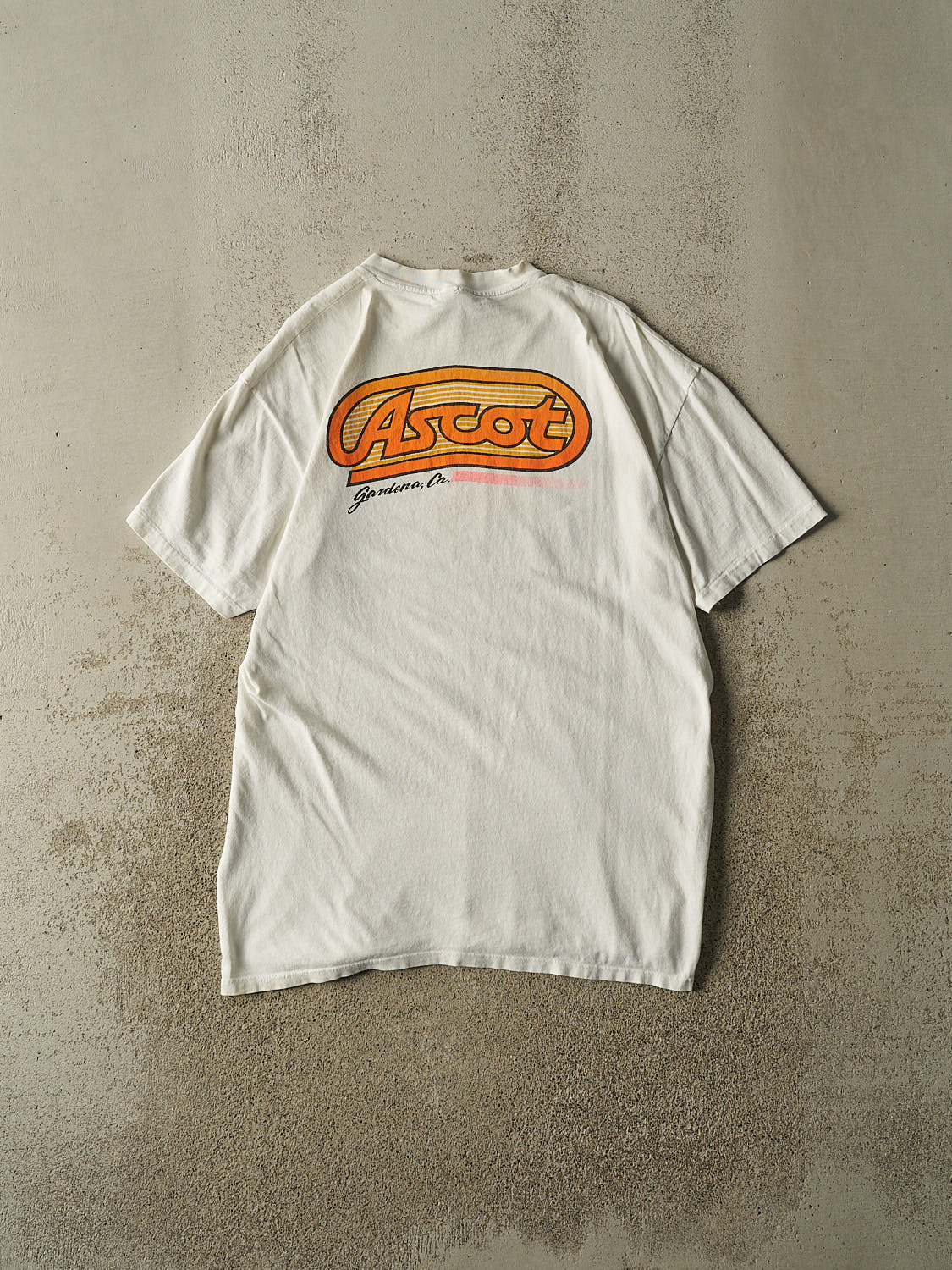 Vintage 90s White Ascot Park Racing Single Stitch Tee (L/XL)
