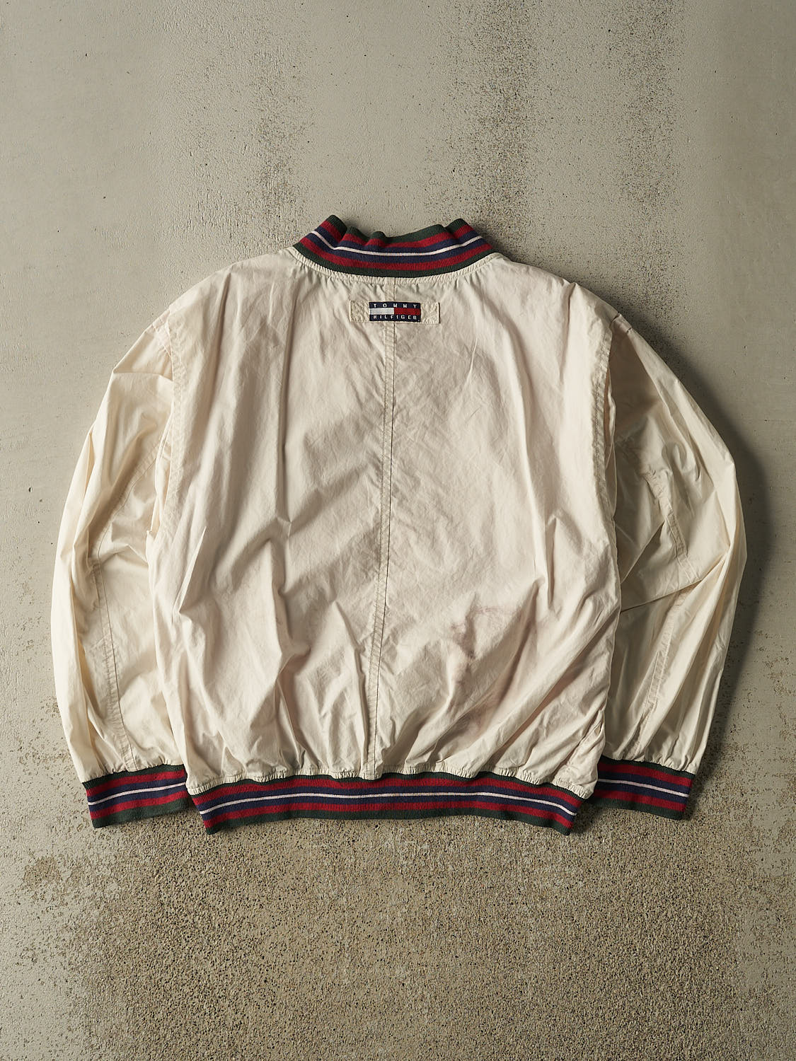 Vintage 90s Beige Tommy Hilfiger Tennis Harrington Jacket (M/L)
