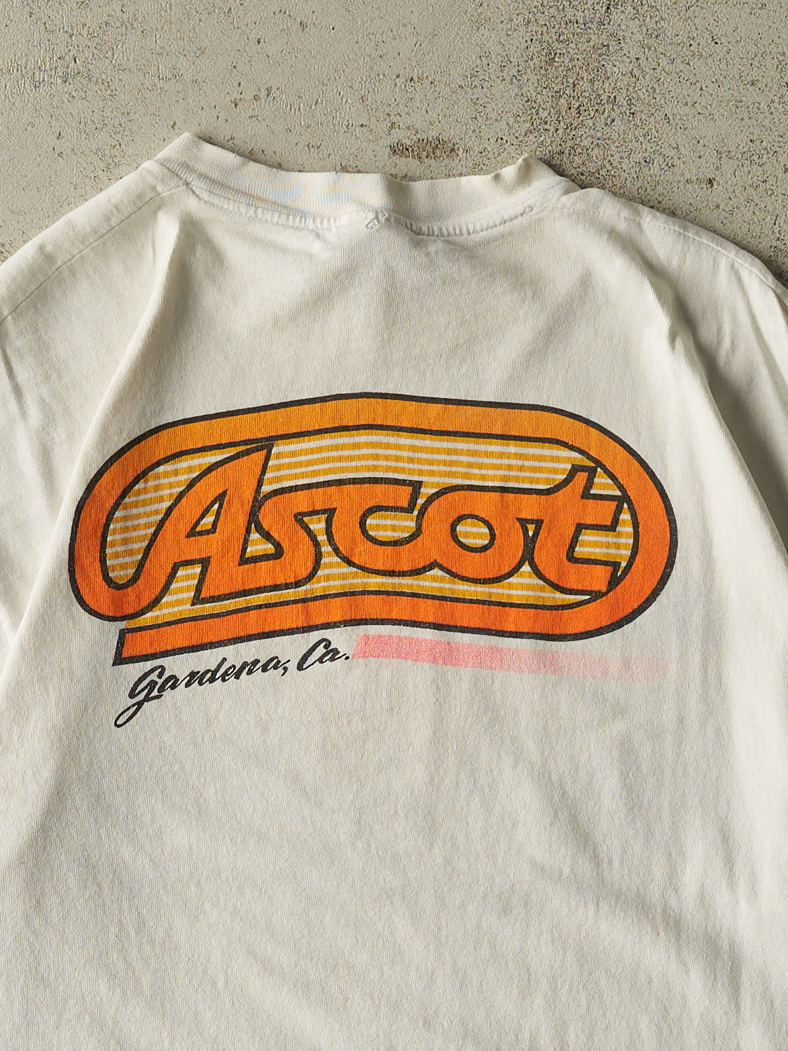 Vintage 90s White Ascot Park Racing Single Stitch Tee (L/XL)
