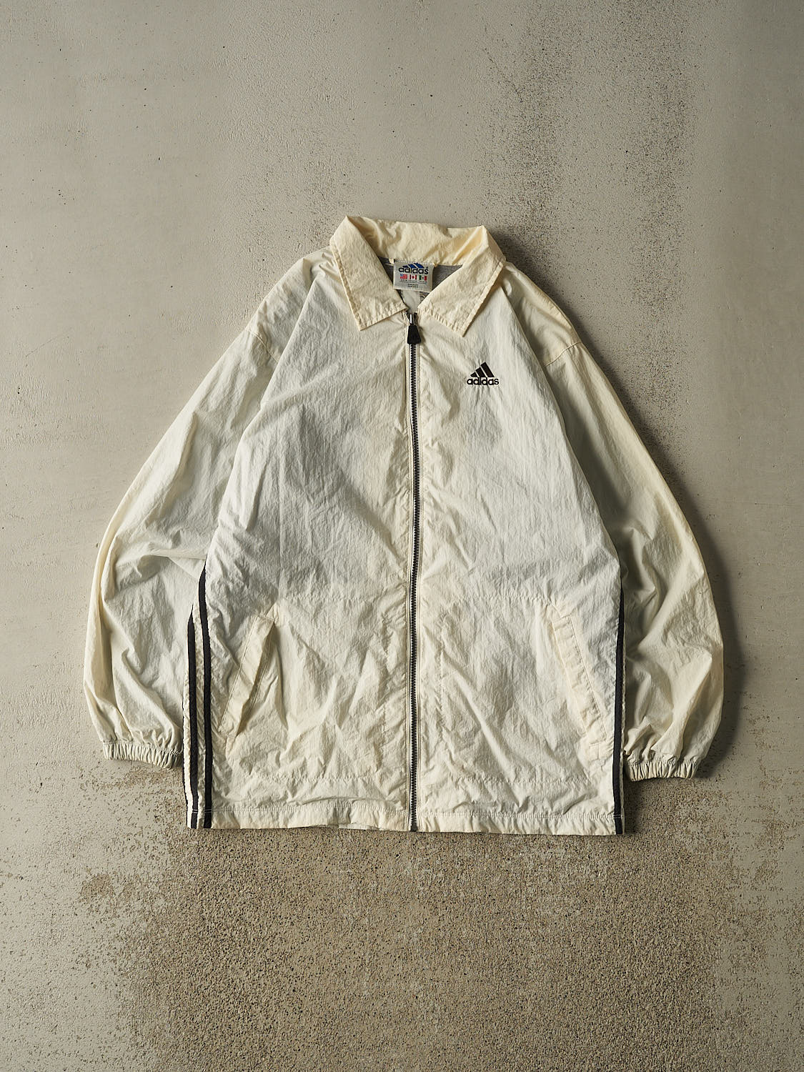 Vintage 90s Beige Adidas Windbreaker Jacket (M/L)