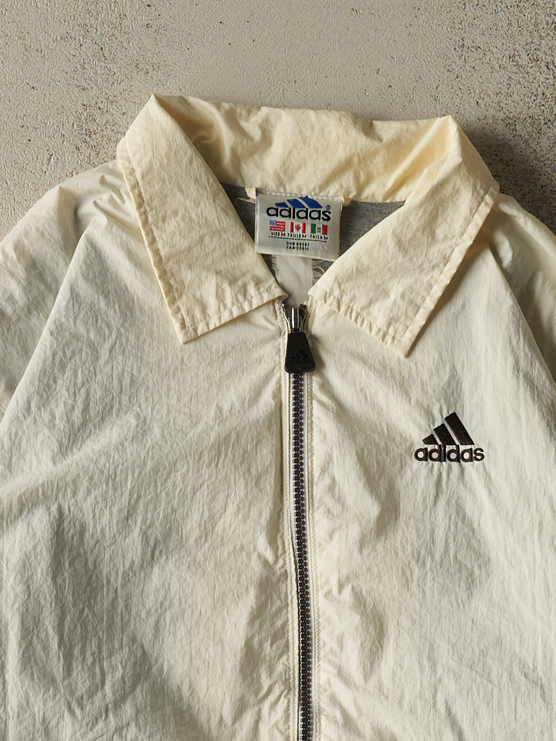 Vintage 90s Beige Adidas Windbreaker Jacket (M/L)
