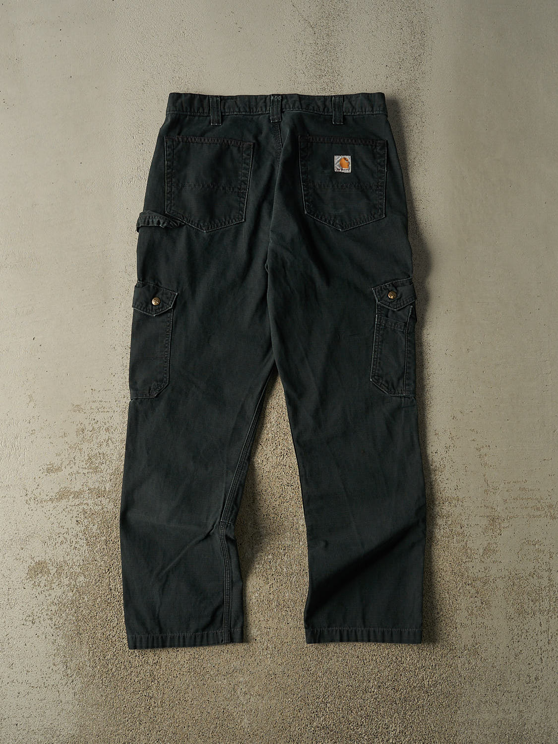 Vintage Y2K Faded Black Carhartt Double Knee Carpenter Pants (34x31)