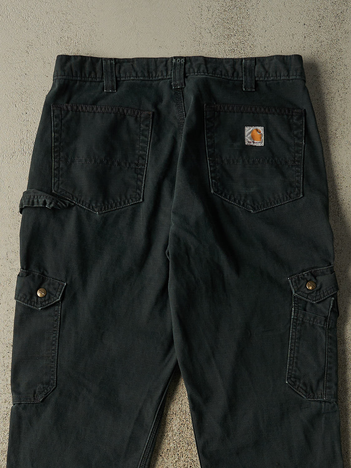 Vintage Y2K Faded Black Carhartt Double Knee Carpenter Pants (34x31)