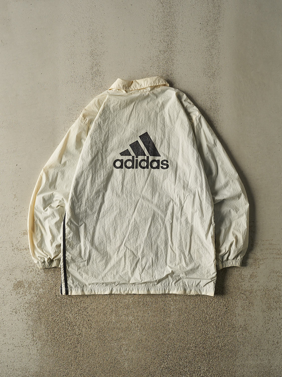 Vintage 90s Beige Adidas Windbreaker Jacket (M/L)