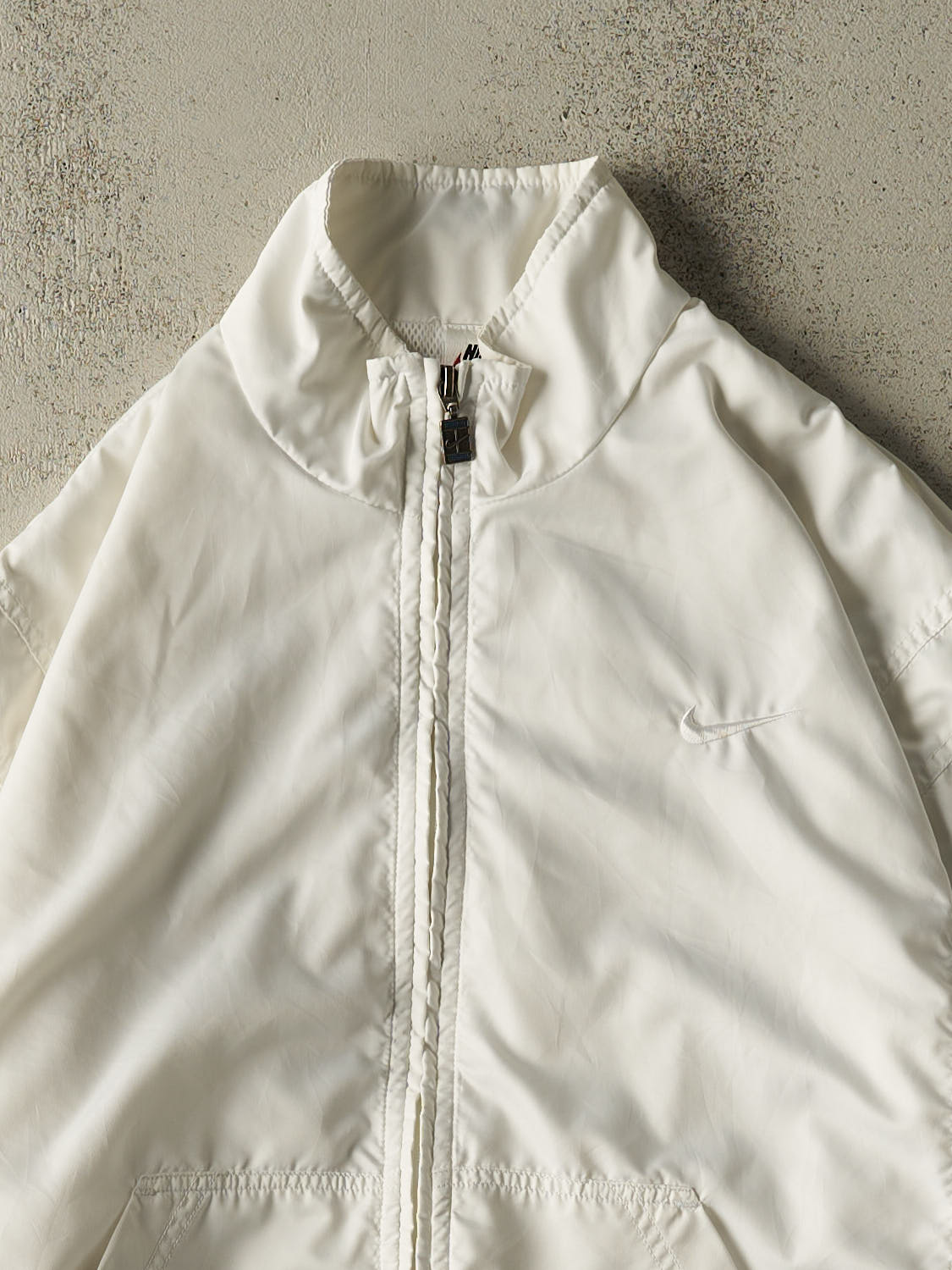 Vintage 90s White Nike Embroidered Windbreaker Jacket (S)