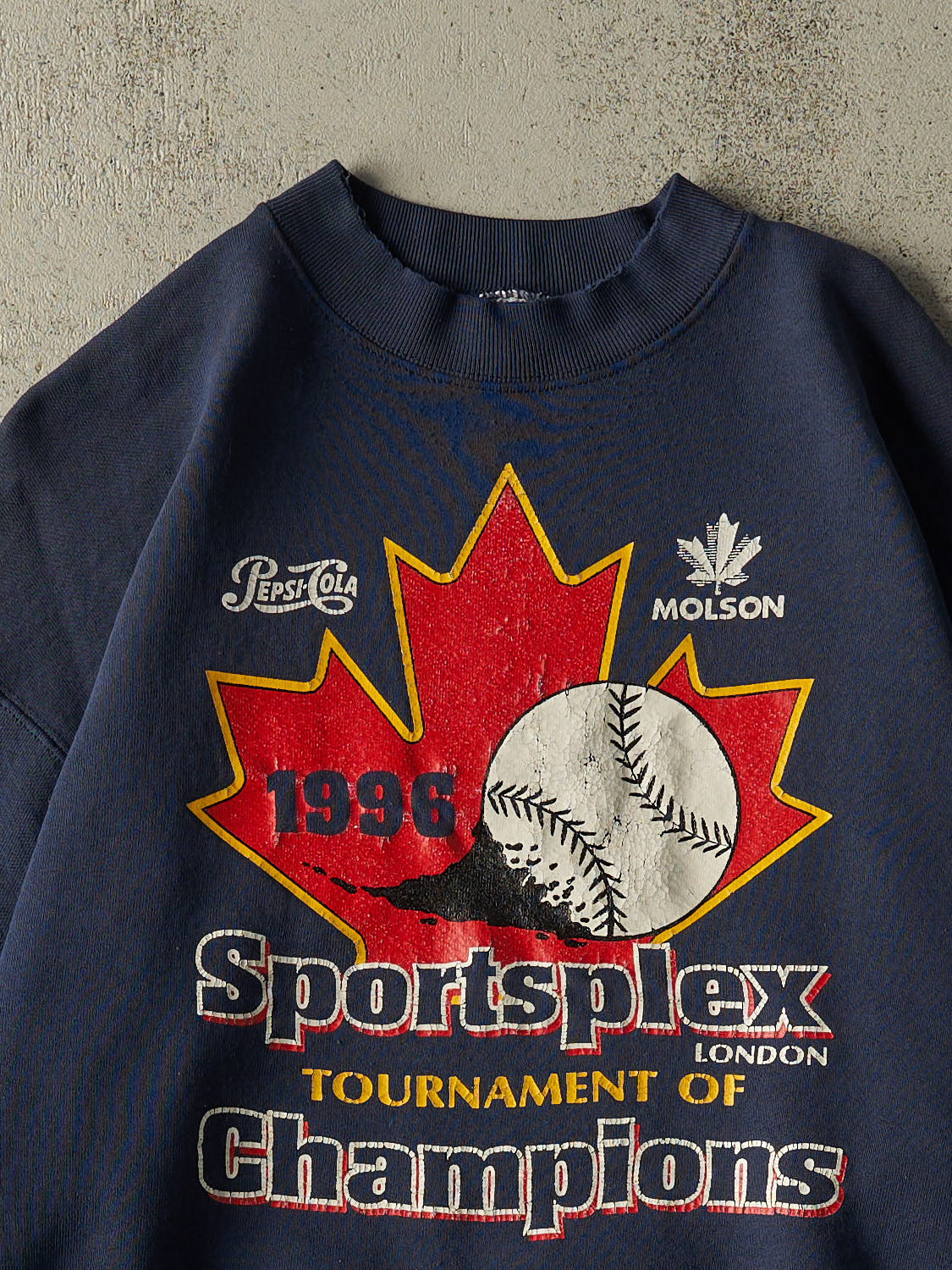 Vintage 96' Navy Blue Sportsplex London Tournament of Champions Crewneck (L/XL)