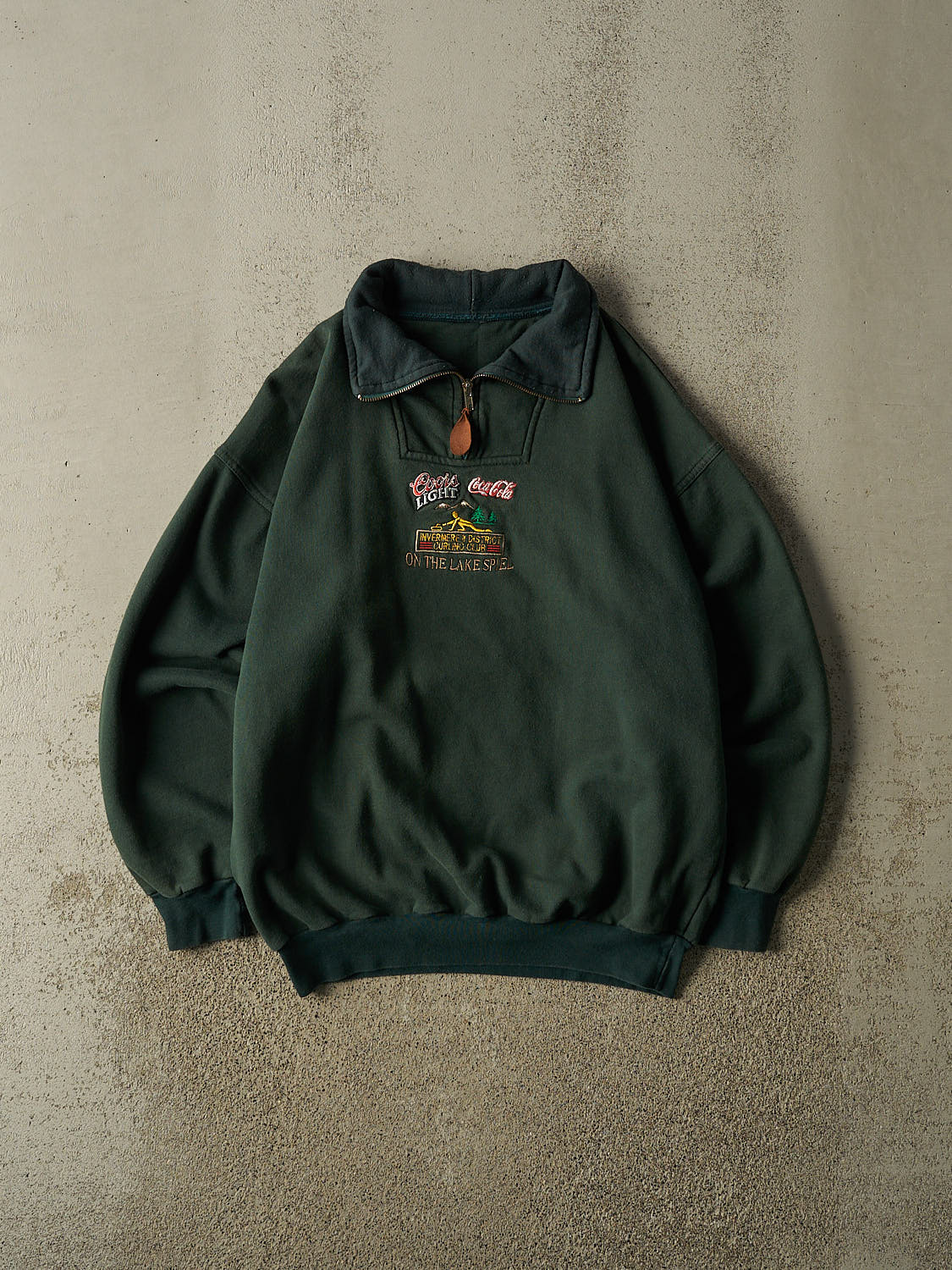 Vintage 90s Green Coors Light Curling Club Quarter Zip (L/XL)