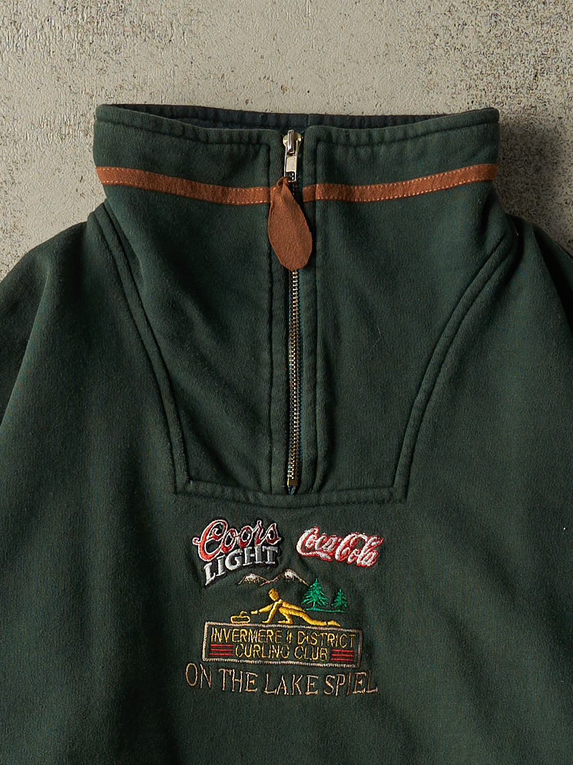 Vintage 90s Green Coors Light Curling Club Quarter Zip (L/XL)
