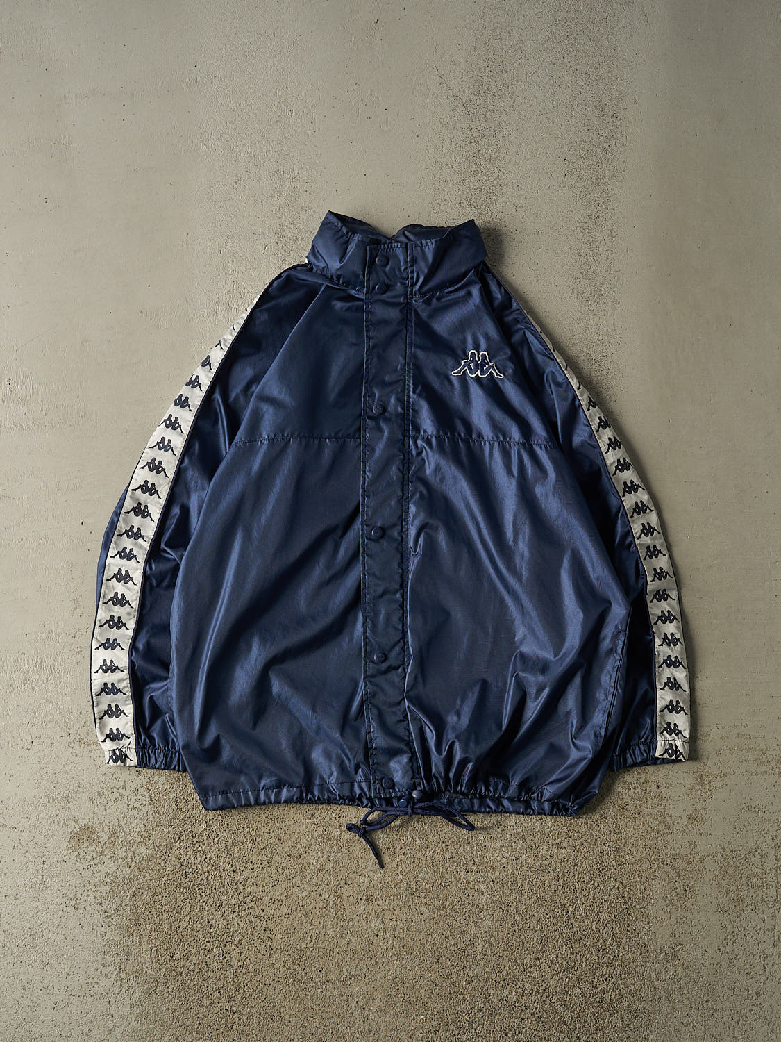 Vintage Y2K Navy Blue Kappa Windbreaker Jacket (XL)