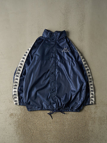 Vintage Y2K Navy Blue Kappa Windbreaker Jacket (XL)