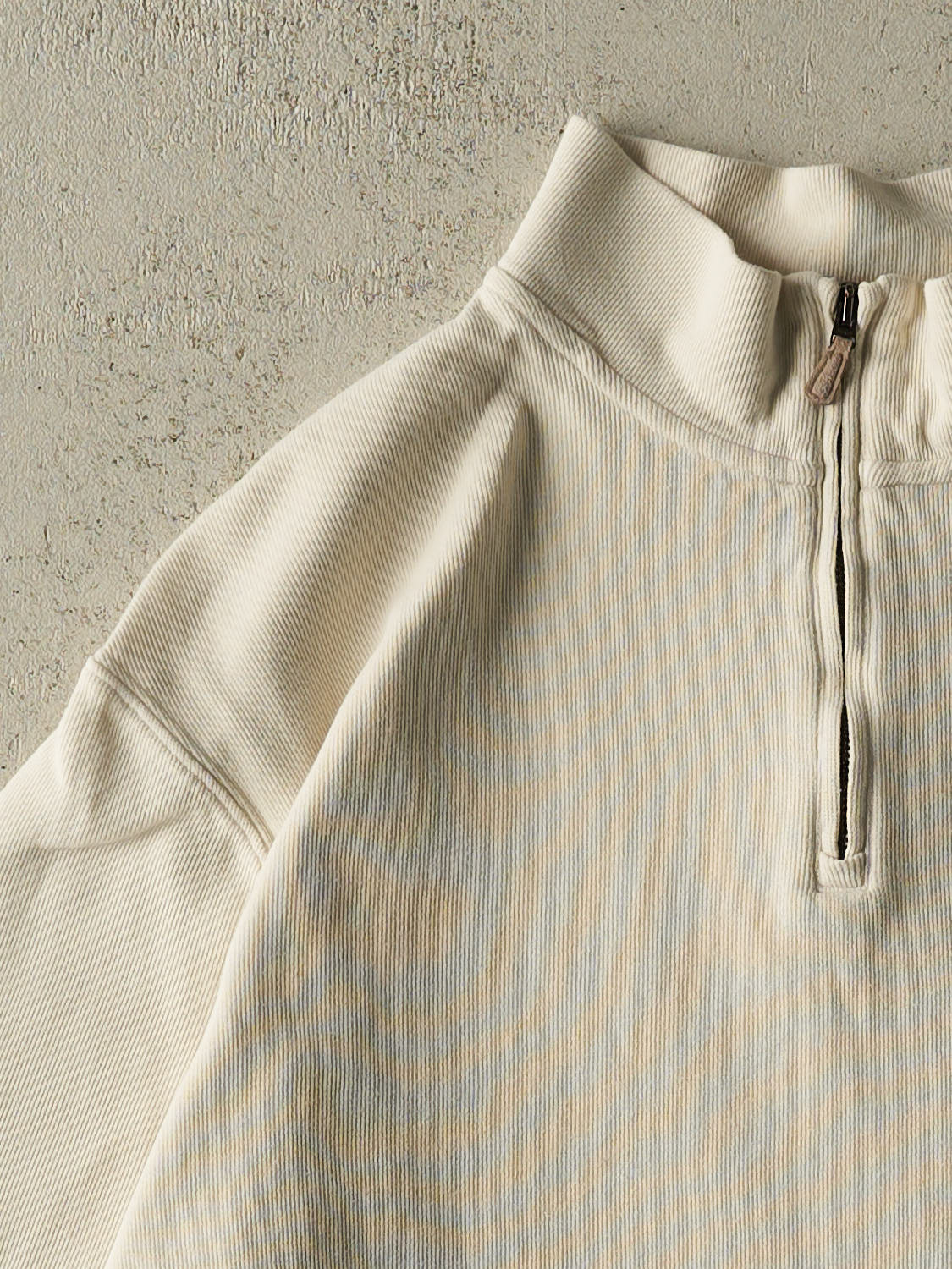 Vintage Y2K Beige Polo Quarter Zip Knit (XL)