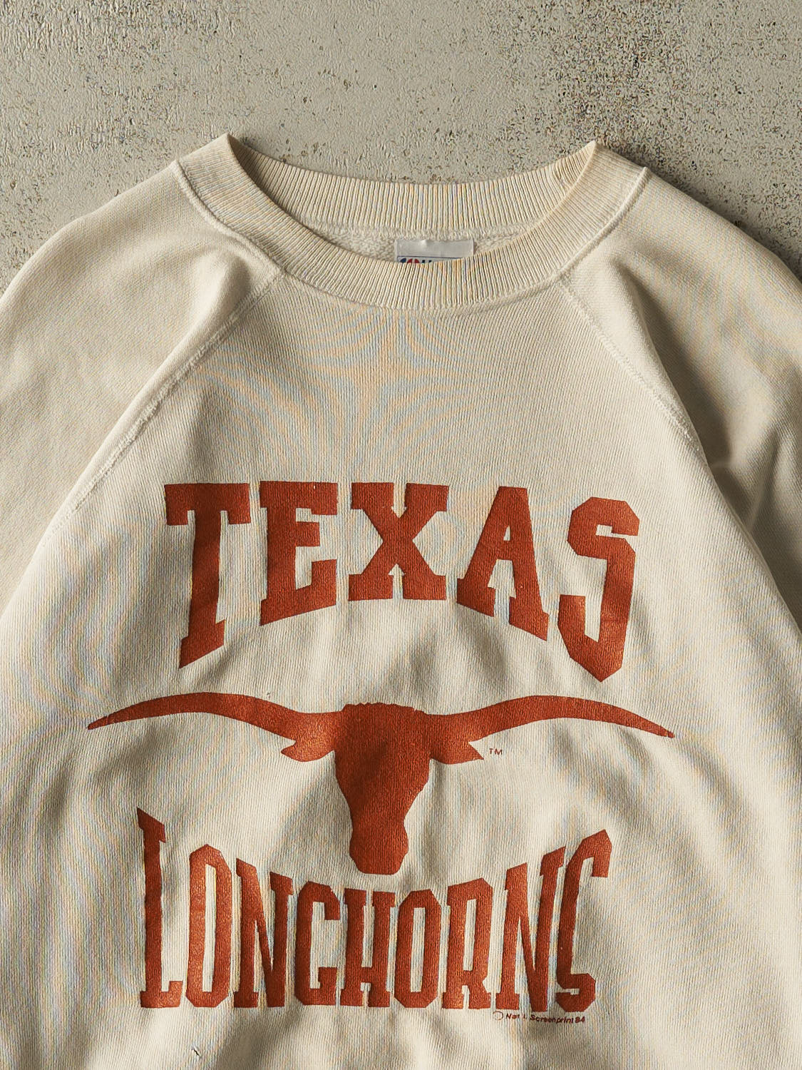 Vintage 84' Beige University of Texas Longhorns Crewneck (M/L)