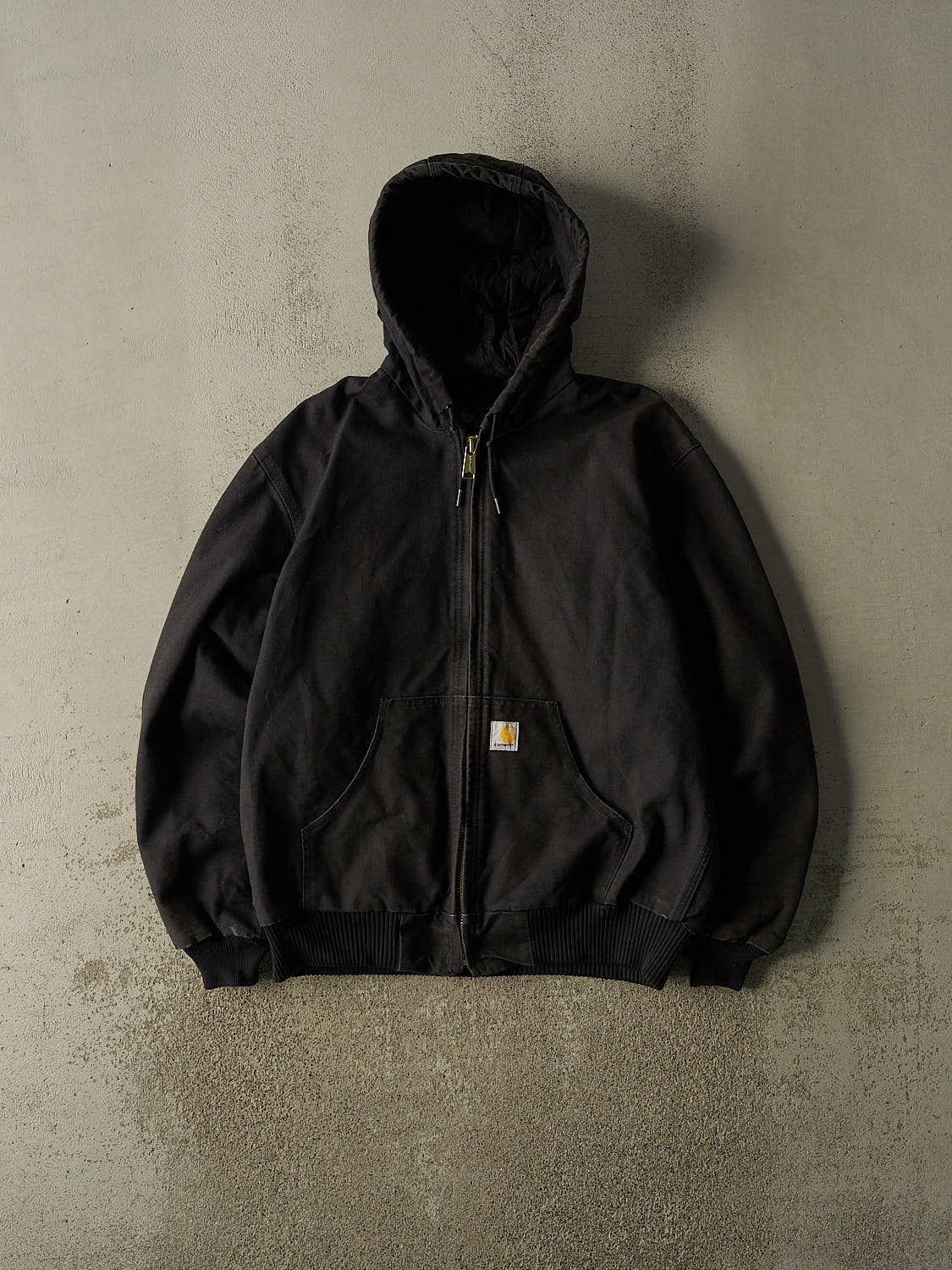 Vintage Y2K Black Carhartt Hooded Active Jacket (M/L)