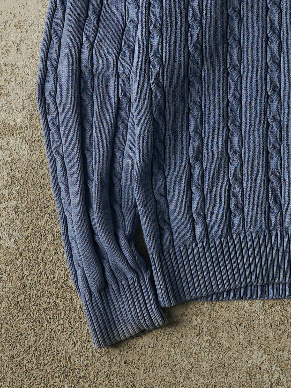 Vintage 90s Slate Blue Tommy Hilfiger Cable Knit (S/M)