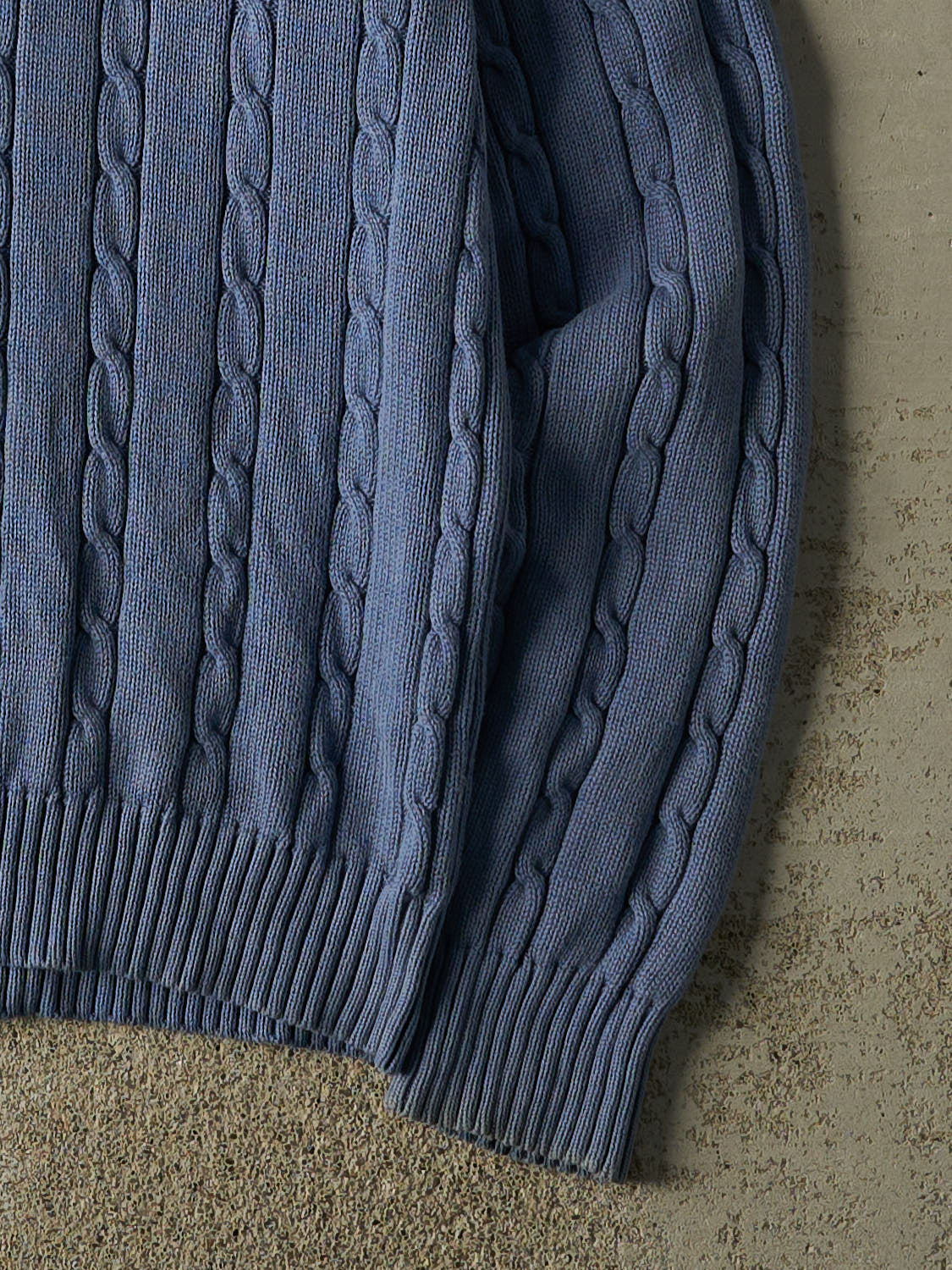 Vintage 90s Slate Blue Tommy Hilfiger Cable Knit (S/M)