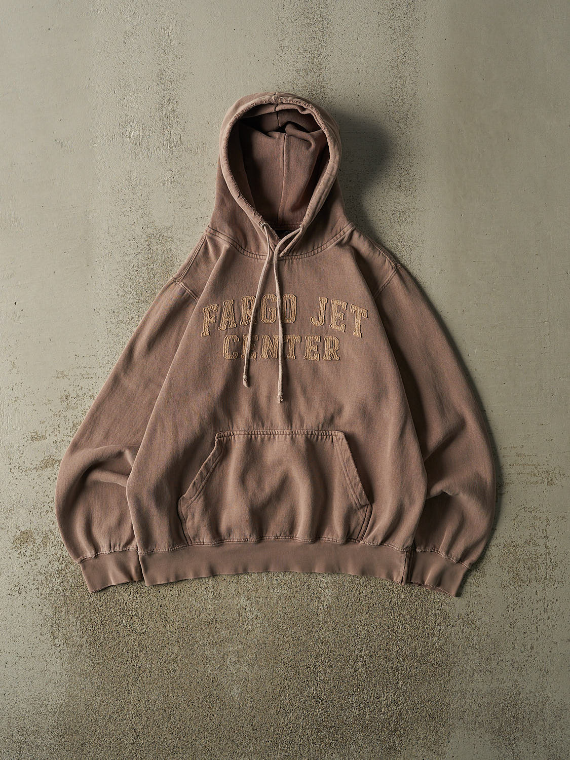 Vintage 90s Washed Brown Fargo Jet Center Hoodie (M/L)