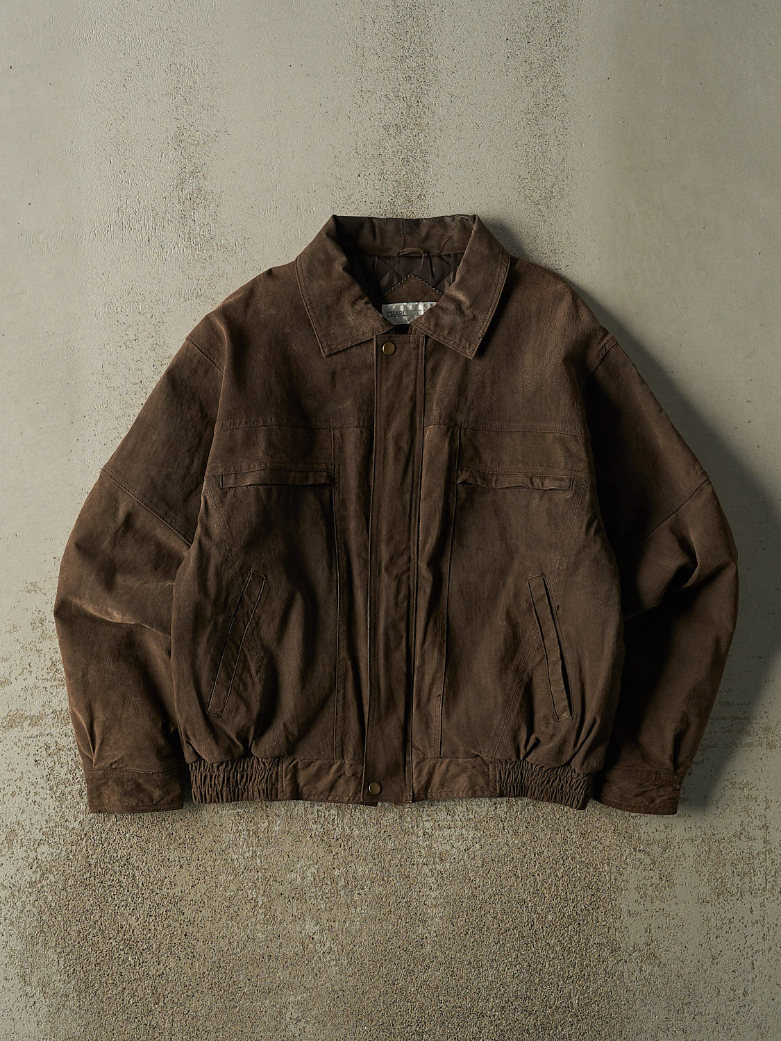 Vintage 90s Brown Suede Bomber Jacket (M/L)