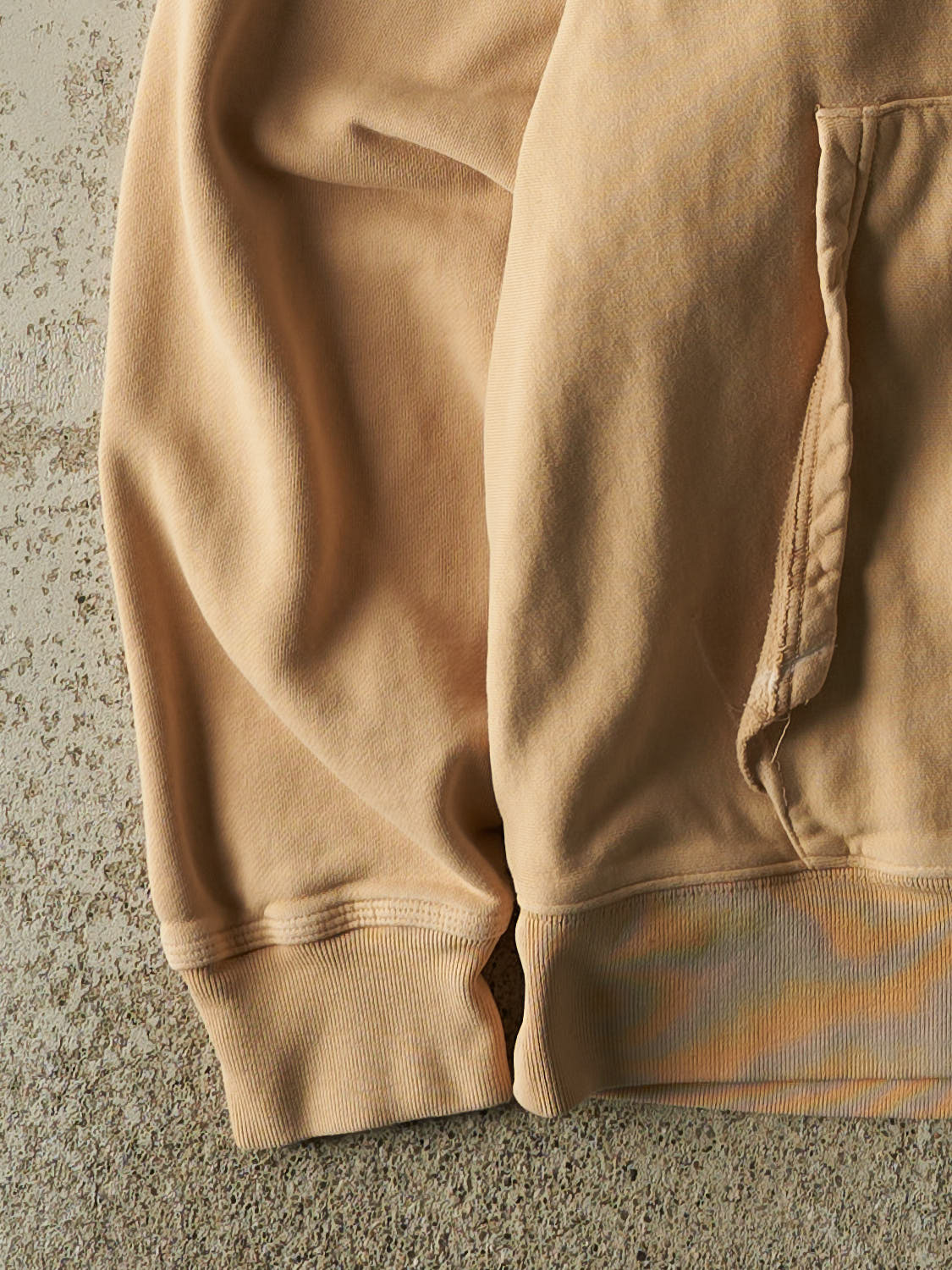 Vintage Y2K Beige Stüssy Embroidered Hoodie (L/XL)