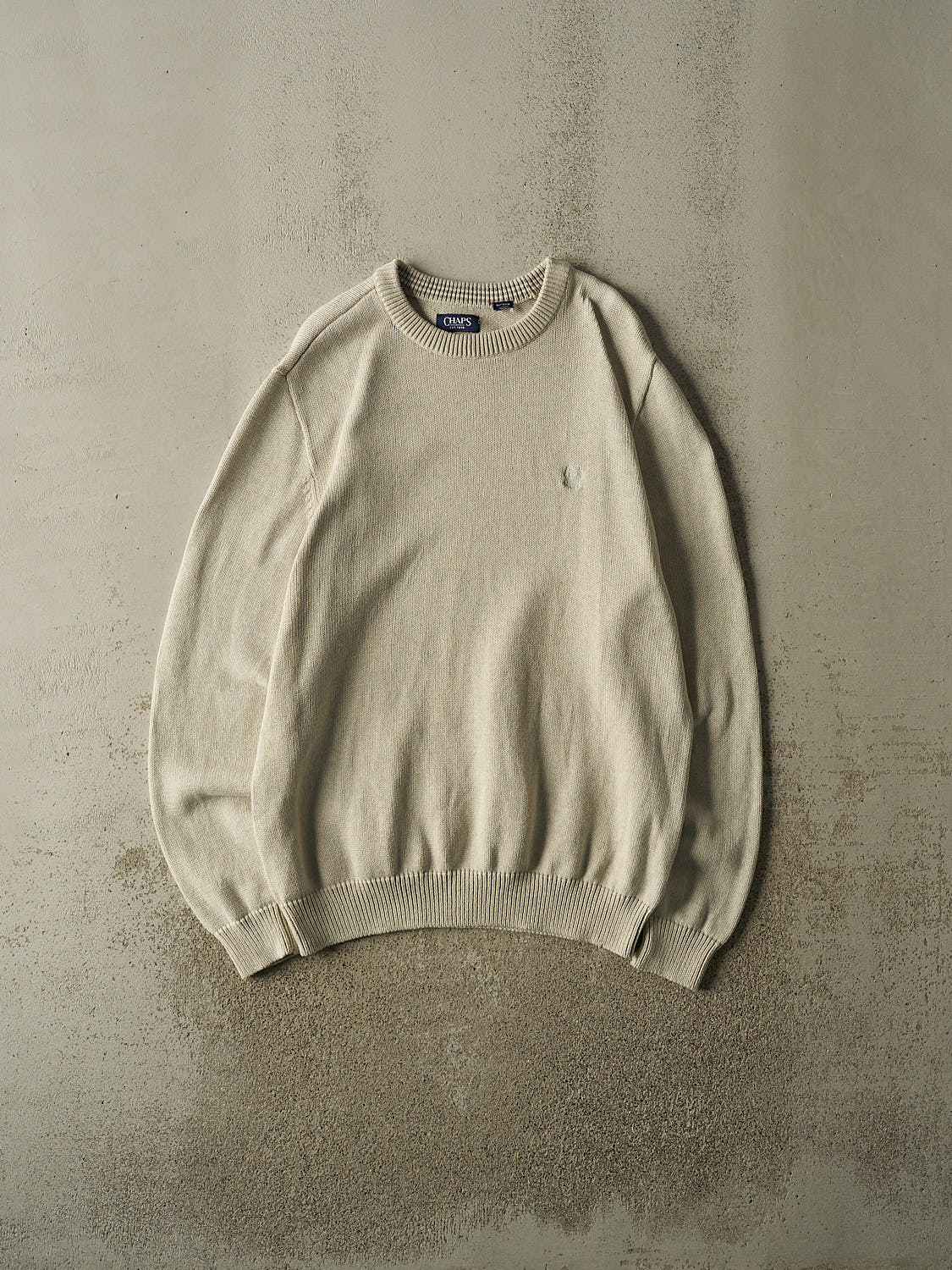 Vintage Y2K Beige Chaps Embroidered Knit (XL)