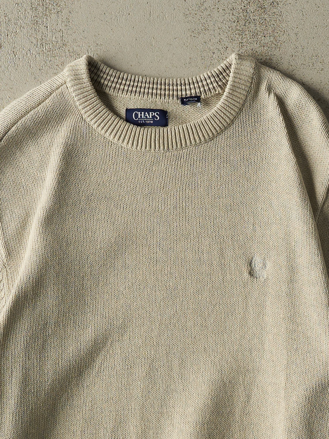 Vintage Y2K Beige Chaps Embroidered Knit (XL)