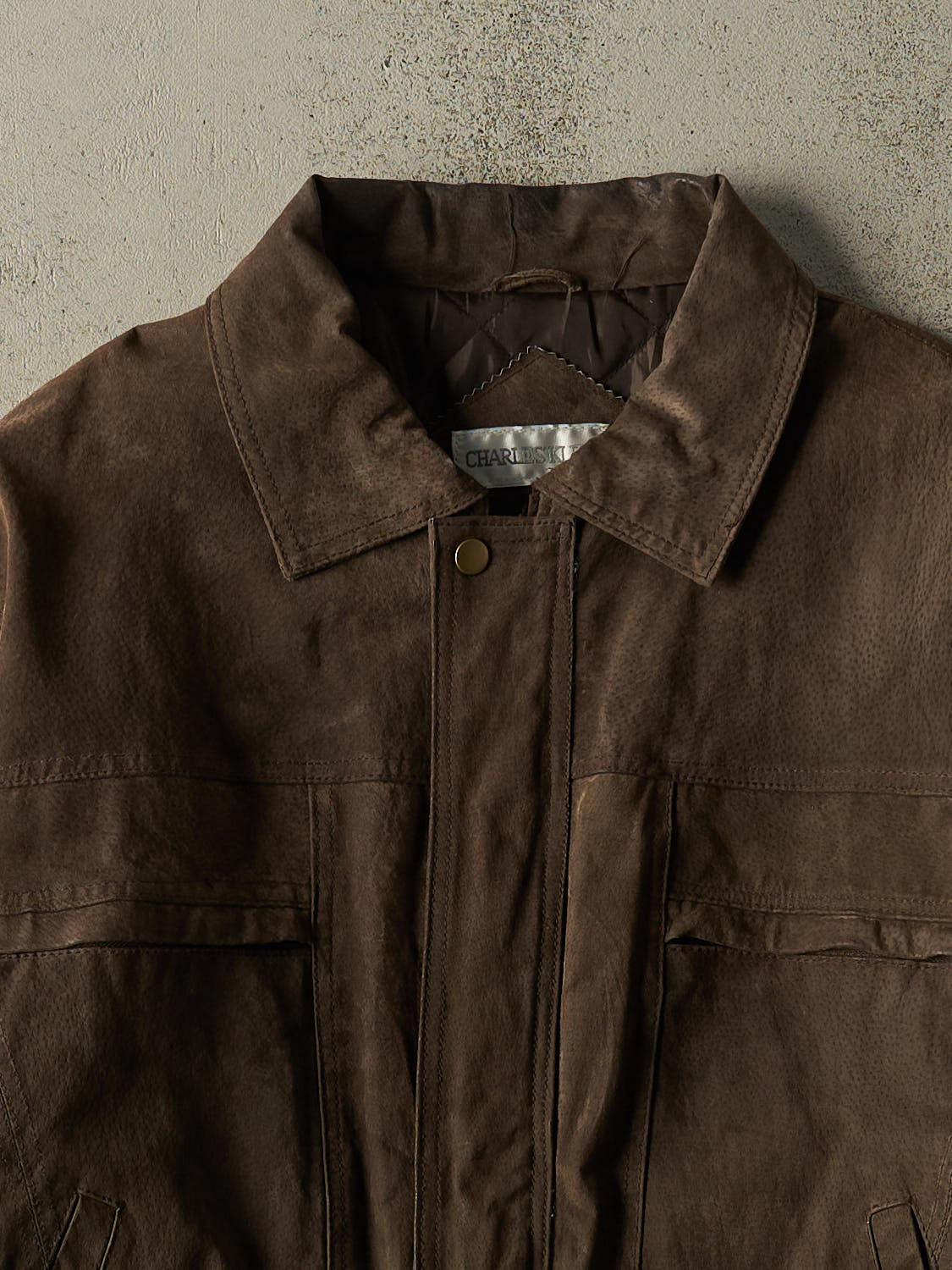 Vintage 90s Brown Suede Bomber Jacket (M/L)