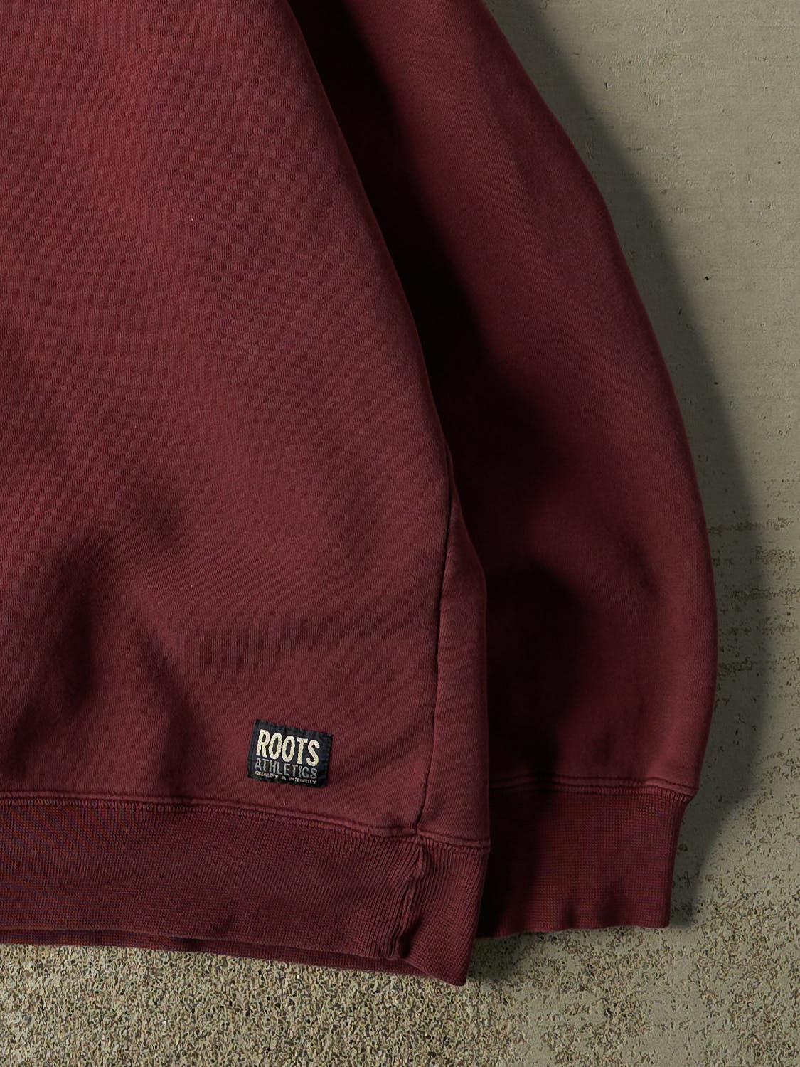 Vintage Y2K Burgundy Roots Embroidered Quarter Zip (XL/XXL)