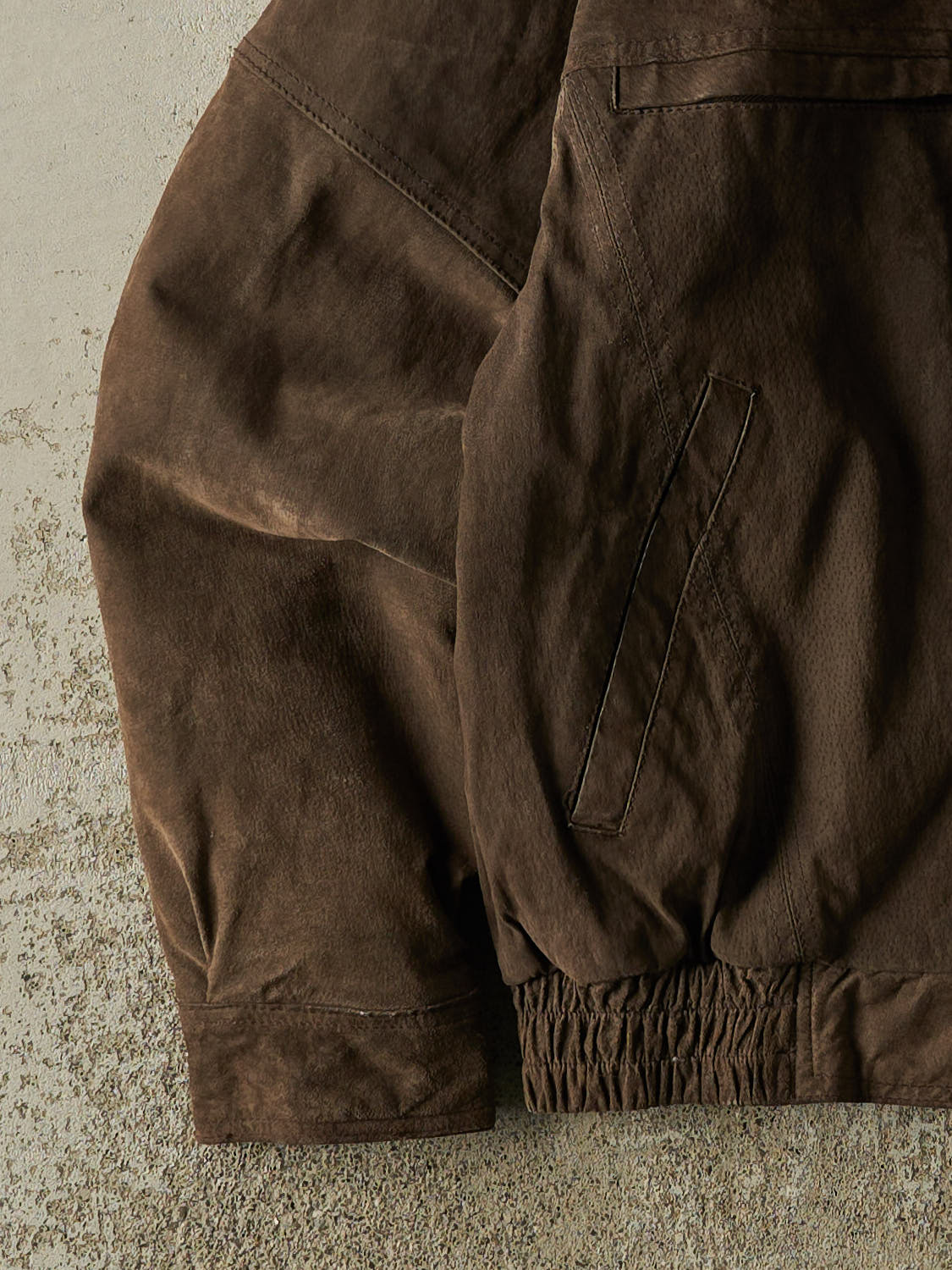 Vintage 90s Brown Suede Bomber Jacket (M/L)