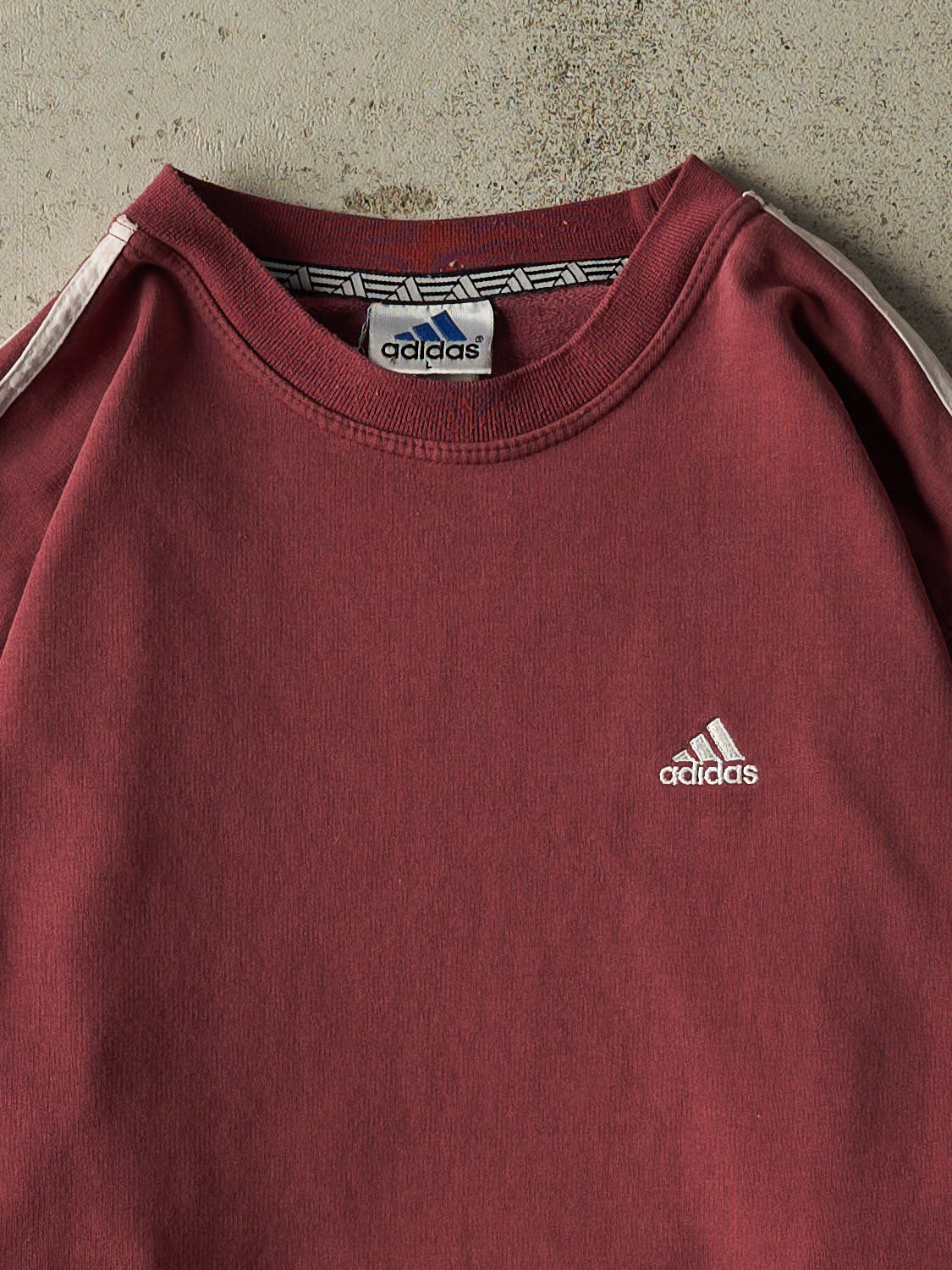 Vintage 90s Burgundy Adidas Lightweight Crewneck (L/XL)