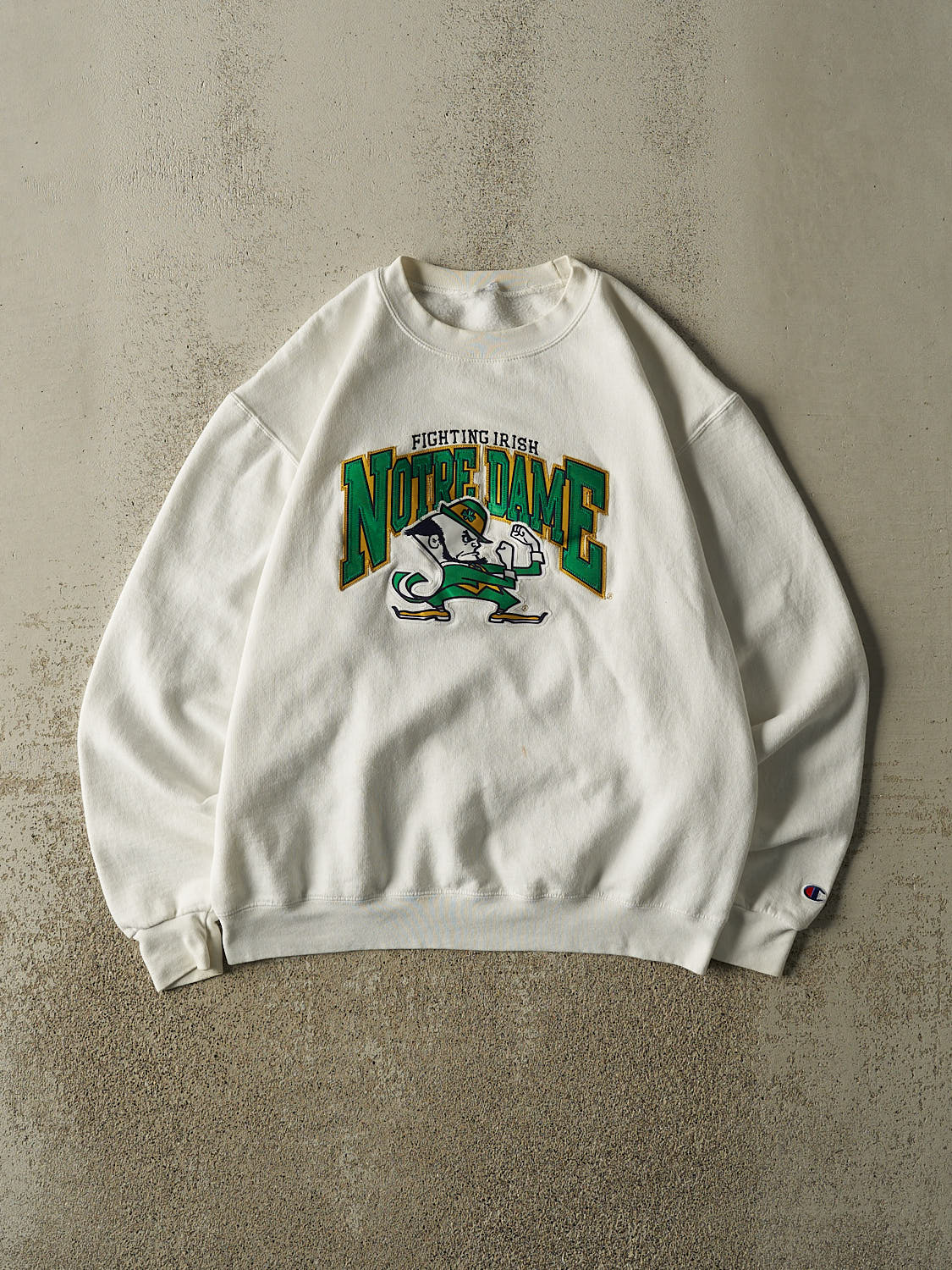 Vintage 90s White University of Notre Dame Fighting Irish Crewneck (M/L)