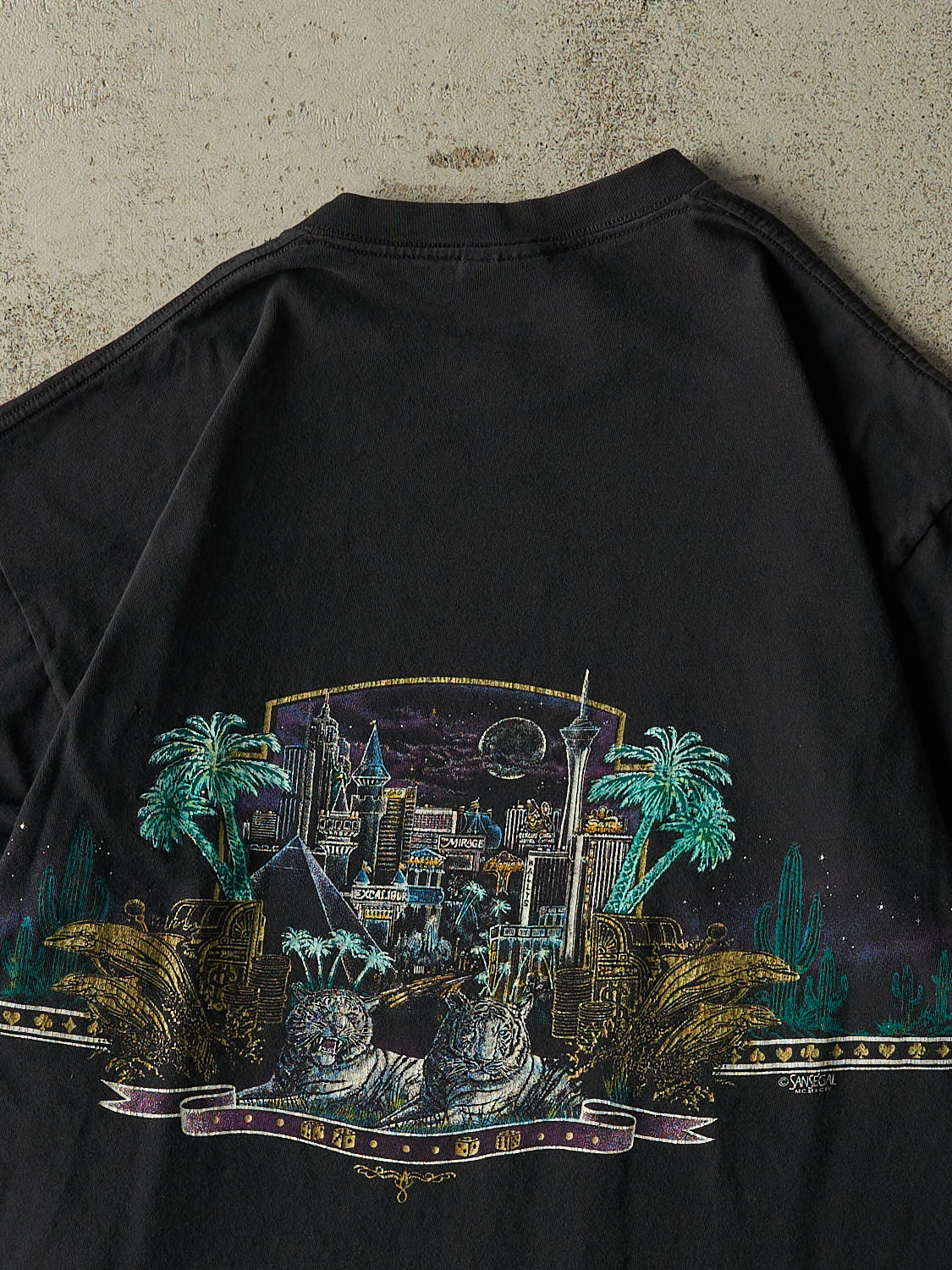Vintage 90s Black Las Vegas Single Stitch Tee (L/XL)