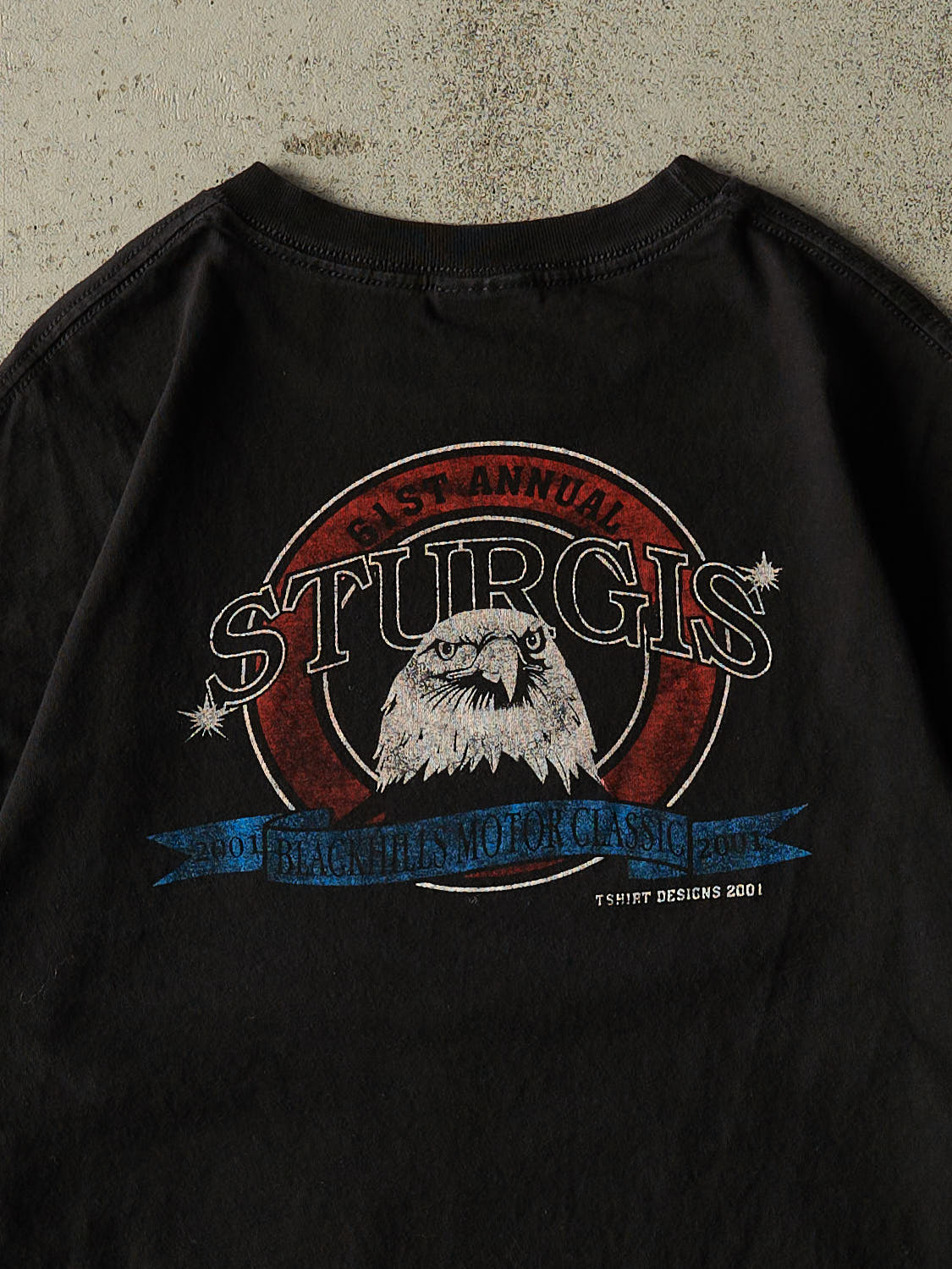 Vintage 01' Black Sturgis Motorcycle Rally Tee (XL/XXL)