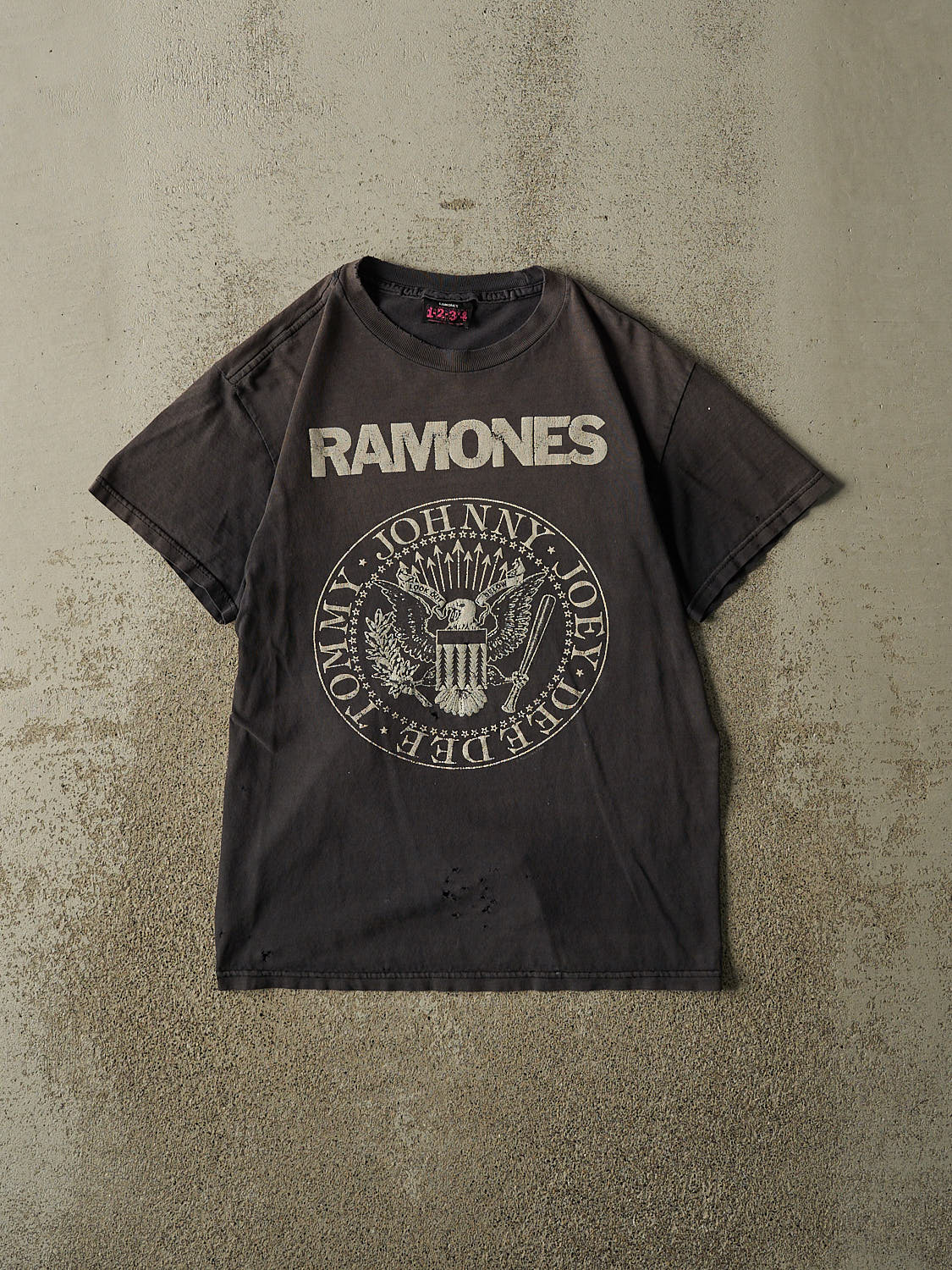 Vintage Y2K Faded Black Ramones Band Tee (S/M)
